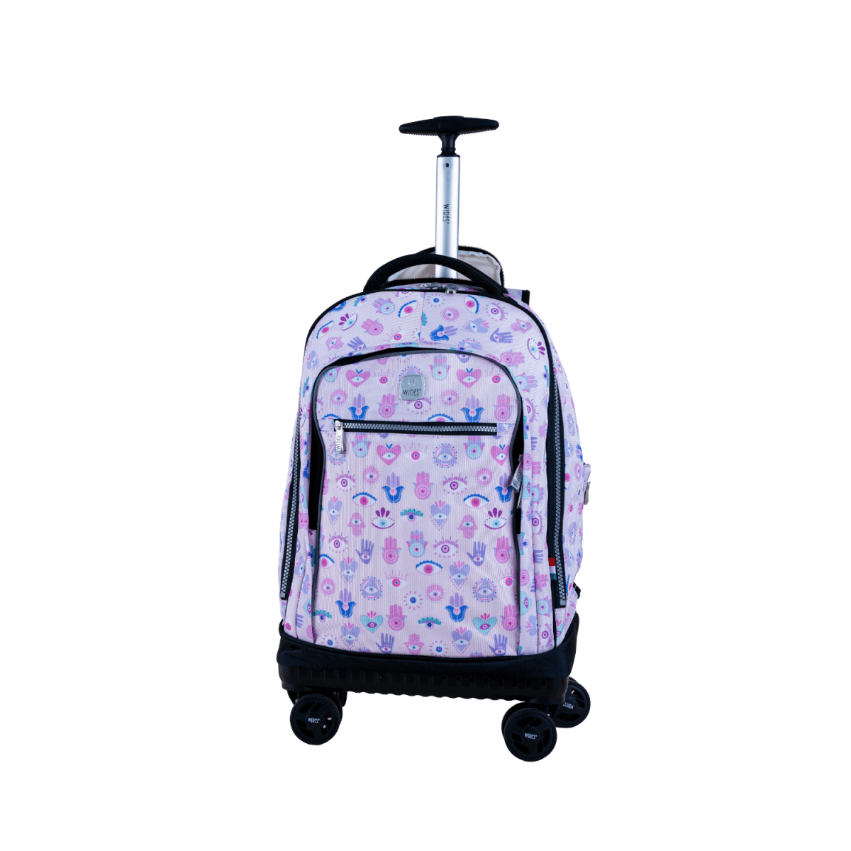 Hand 4 - Wheels School Backpack Trolley Set (Lunch bag & Pencil Case) - MOON - Back 2 School - Wires