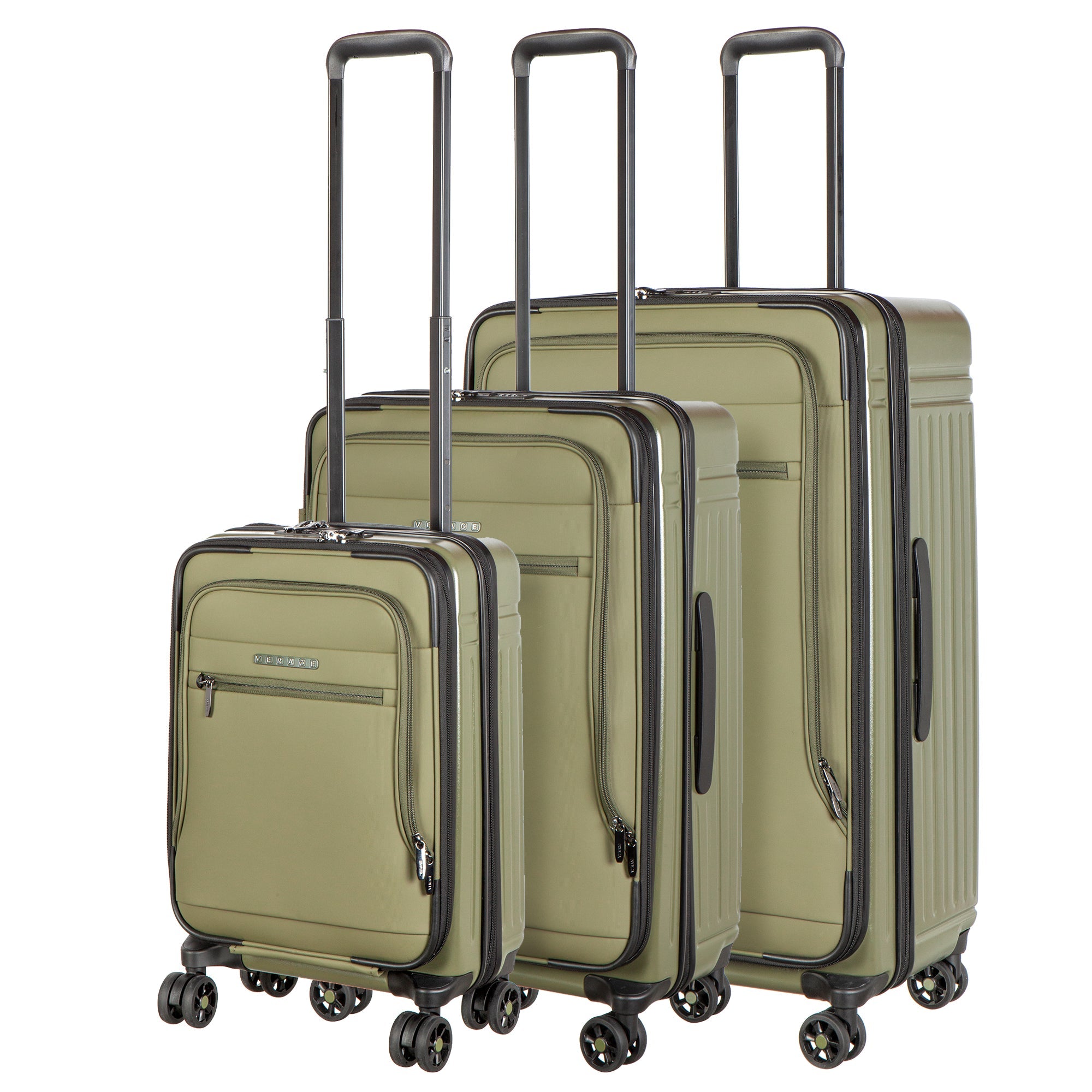 Hybrid Suitcase Set Of 3 - Green - MOON - Luggage & Travel Accessories - Verage