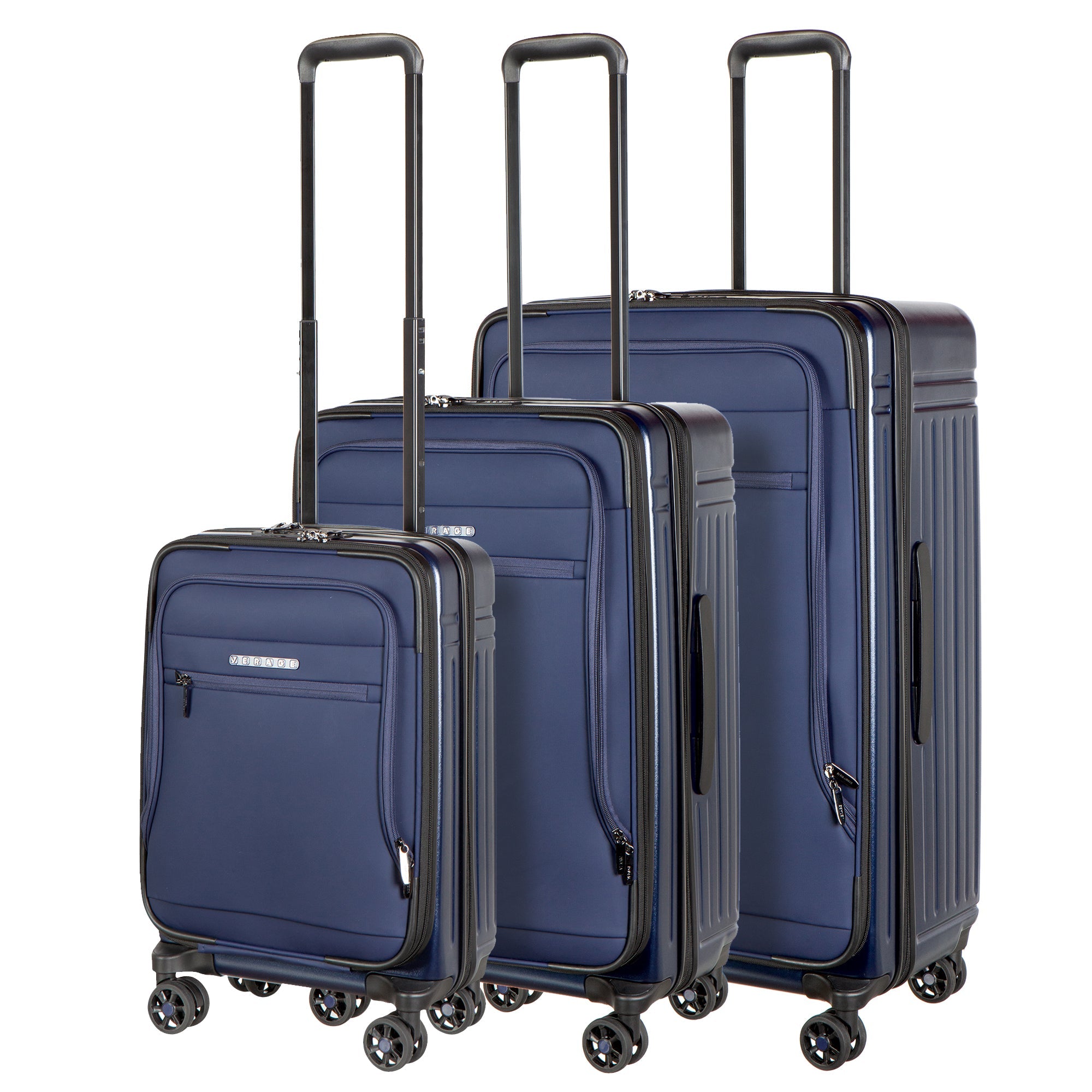 Hybrid Suitcase Set Of 3 - Navy - MOON - Luggage & Travel Accessories - Verage