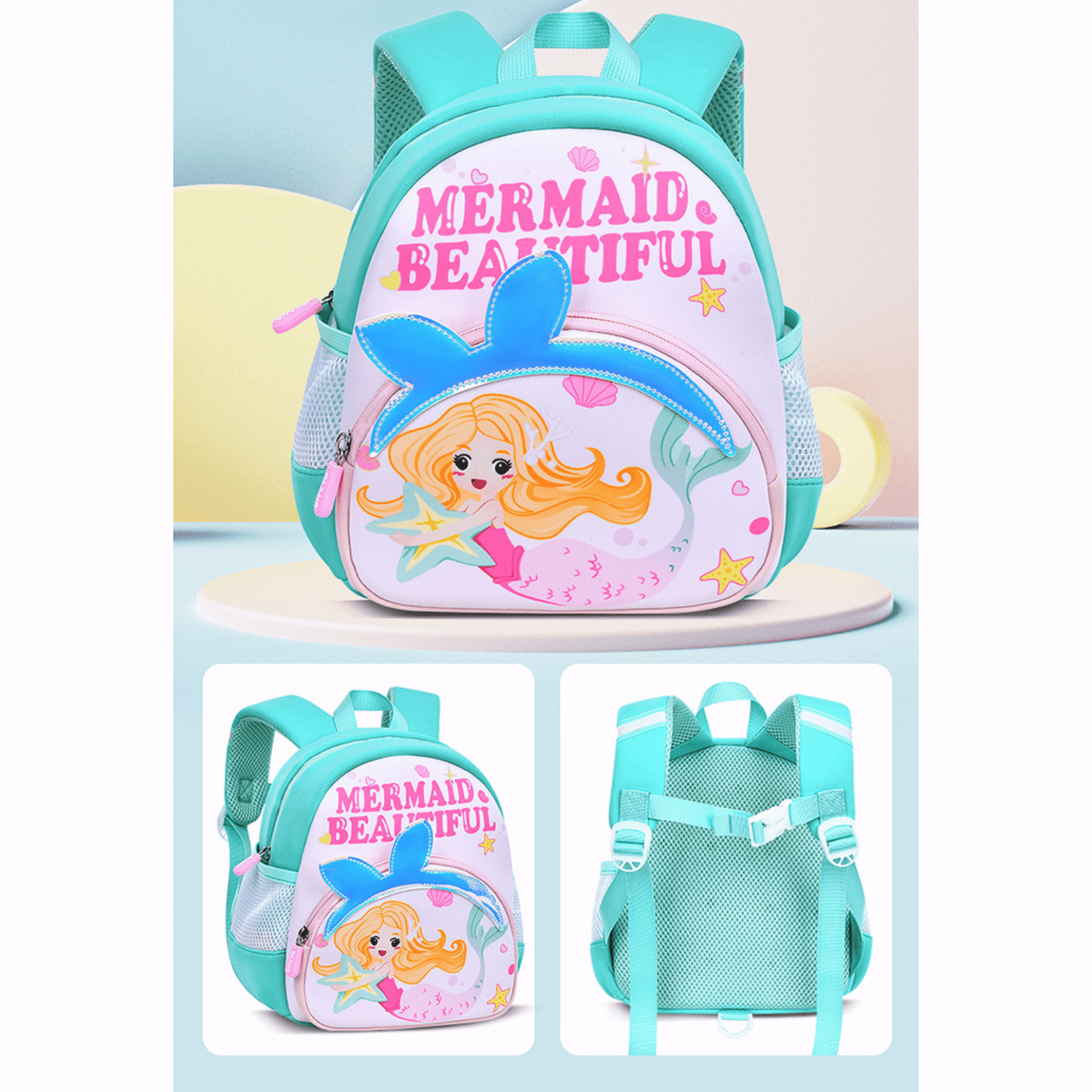 Kids Backpack Mermaid Green - MOON - Back 2 School - Bravo