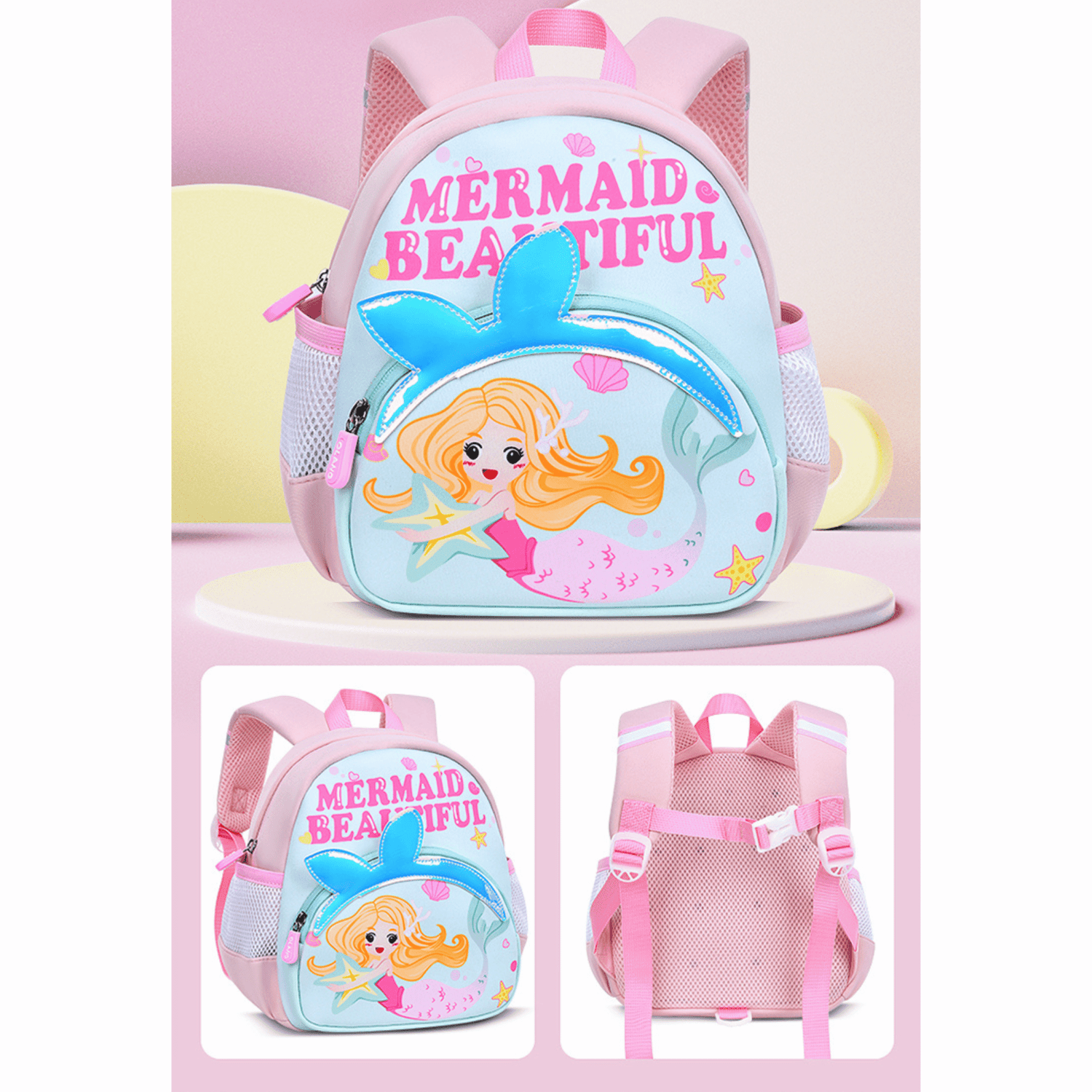 Kids Backpack Mermaid Pink - MOON - Back 2 School - Bravo