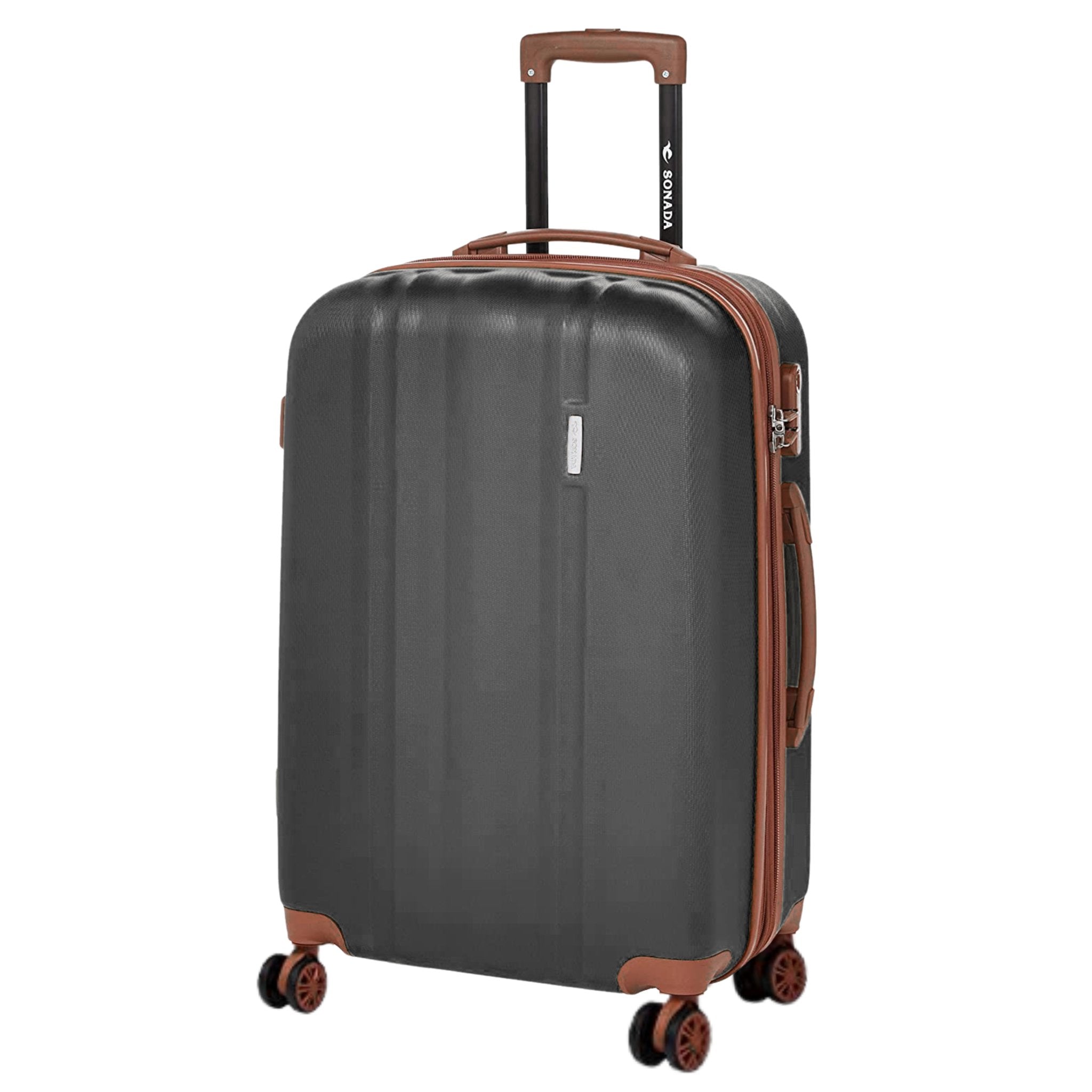 Sonada Upright Suitcases Trolley Set of 3 - Black