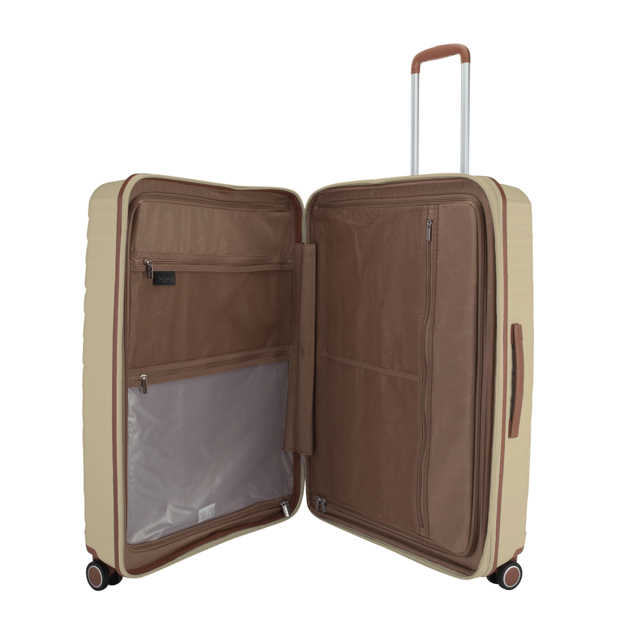 Monochrome Hardcase Trolley Set of 4, Beige - MOON - Luggage & Travel Accessories - Pierre Cardin