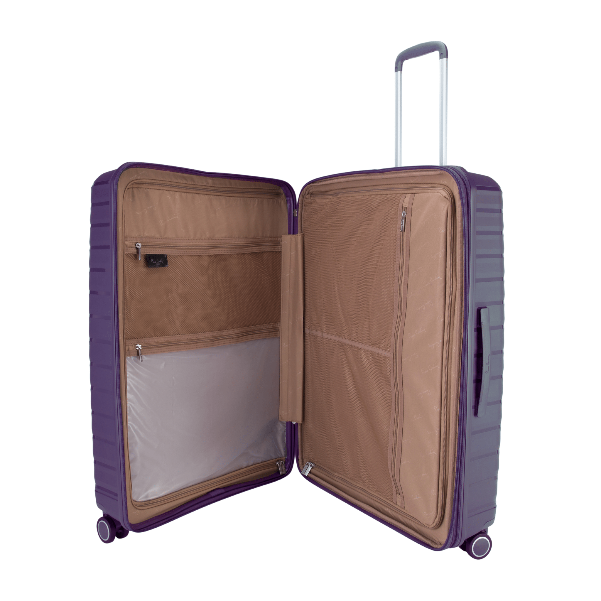 Monochrome Hardcase Trolley Set of 4, Purple - MOON - Luggage & Travel Accessories - Pierre Cardin