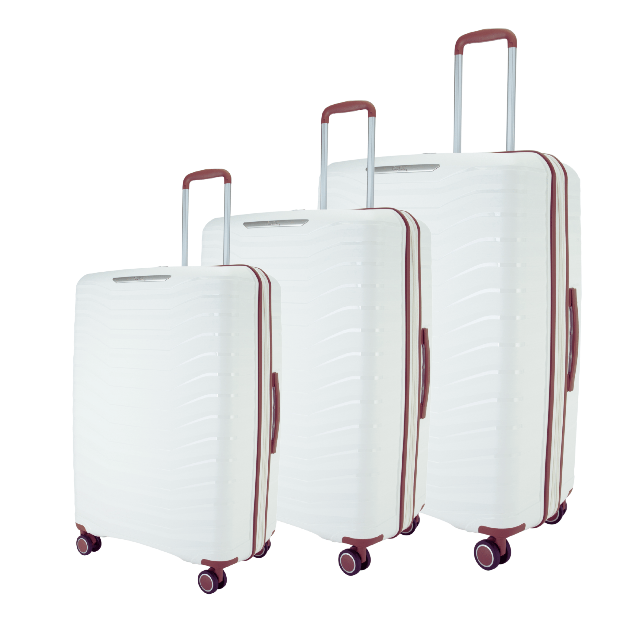 Monochrome Hardcase Trolley Set of 4, White - MOON - Luggage & Travel Accessories - Pierre Cardin