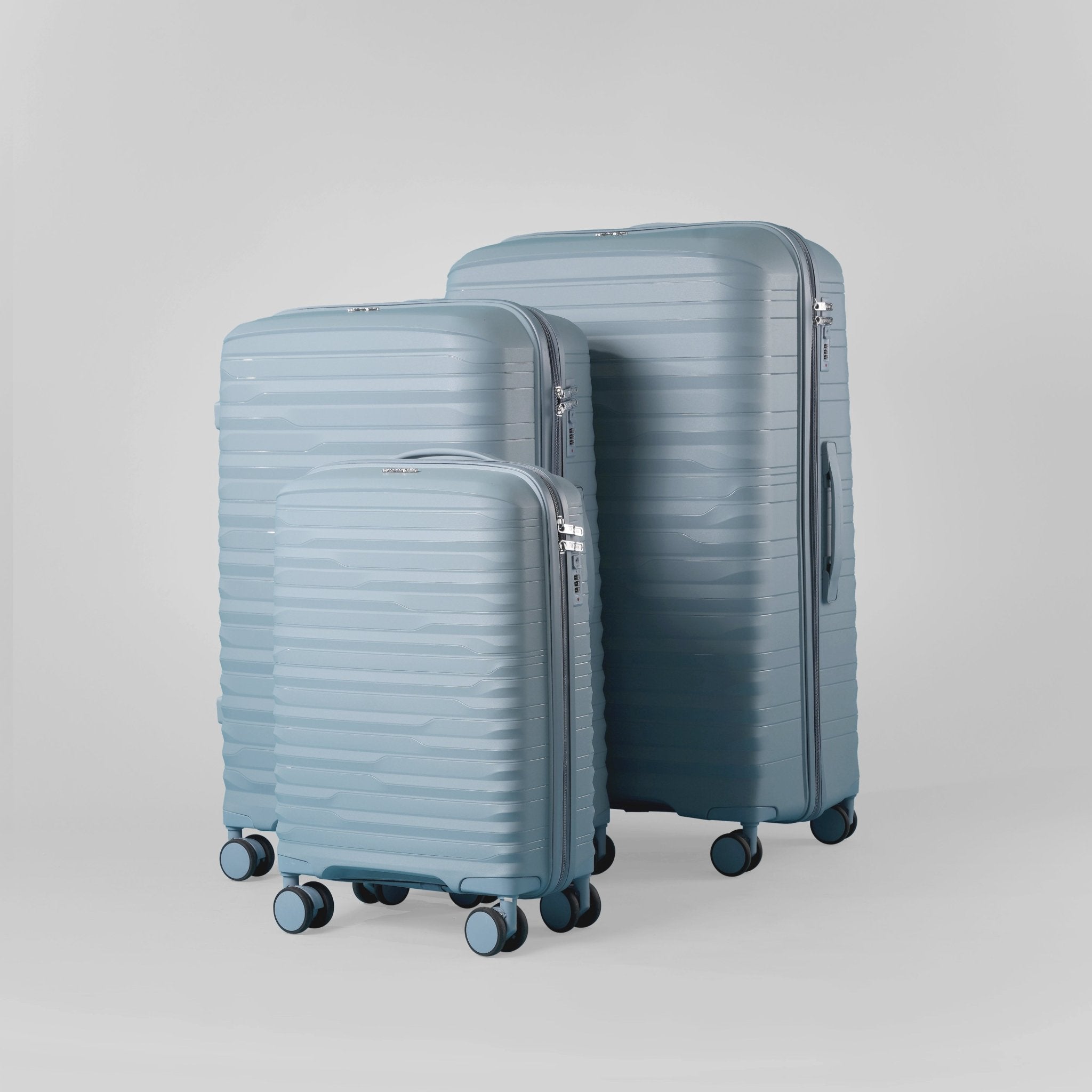 Monsca PP Suitcase Set of 3 - Blue - MOON - Luggage & Travel Accessories - Monsca