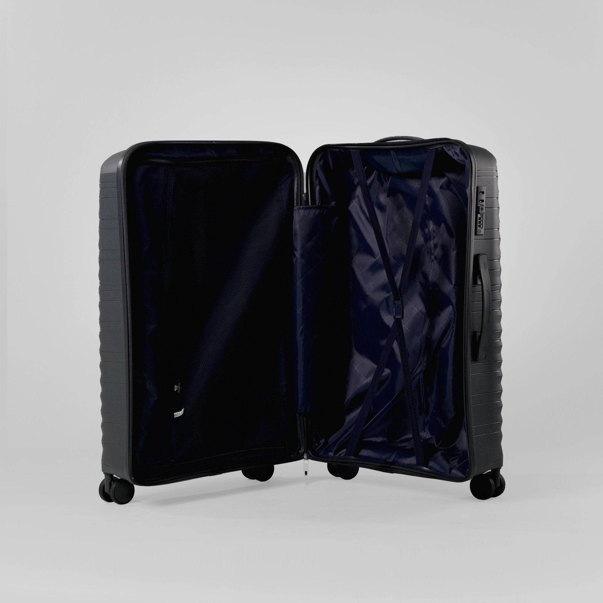 Monsca PP Suitcase Set of 3 - Dark Grey - MOON - Luggage & Travel Accessories - Monsca