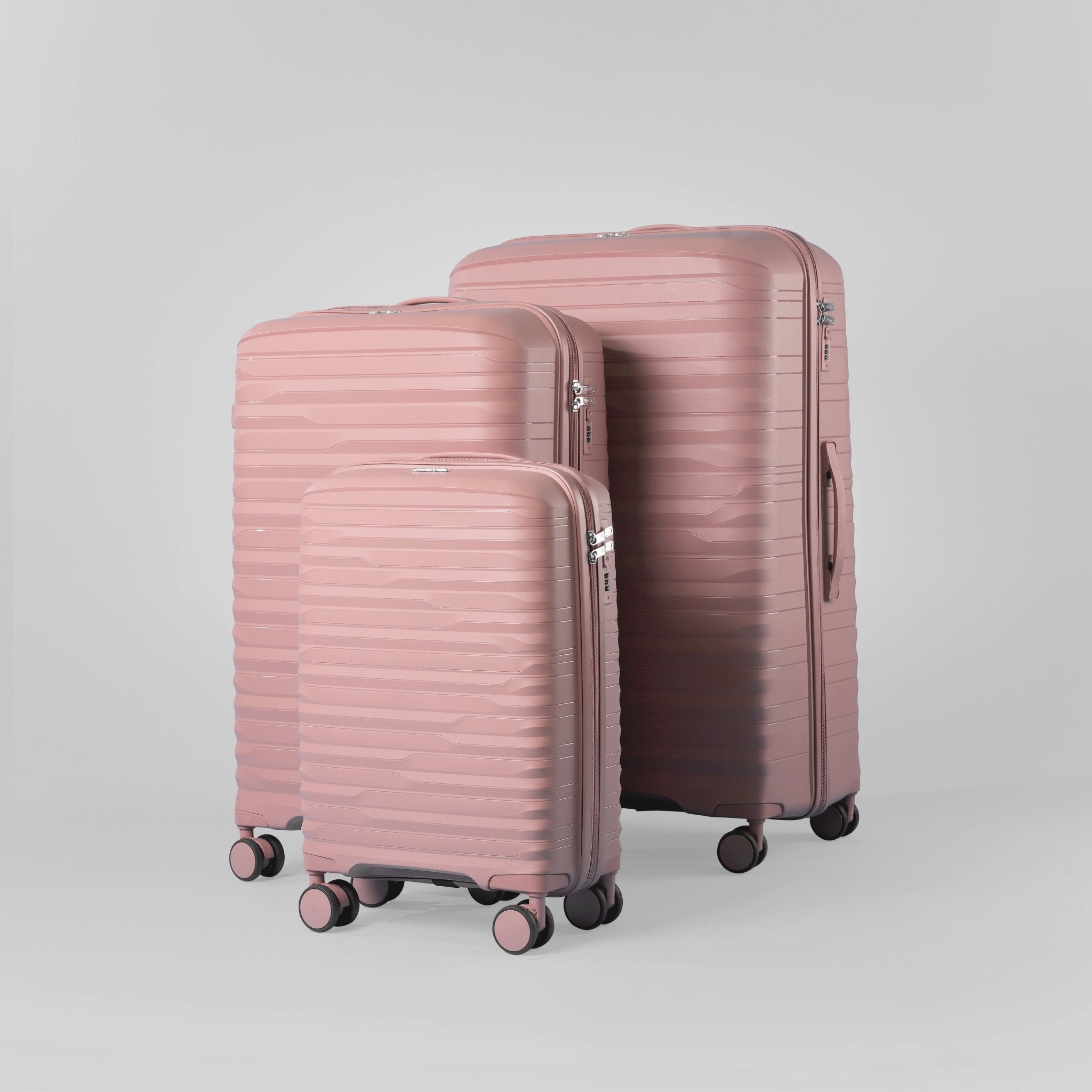 Monsca PP Suitcase Set of 3 - Rose Gold - MOON - Luggage & Travel Accessories - Monsca
