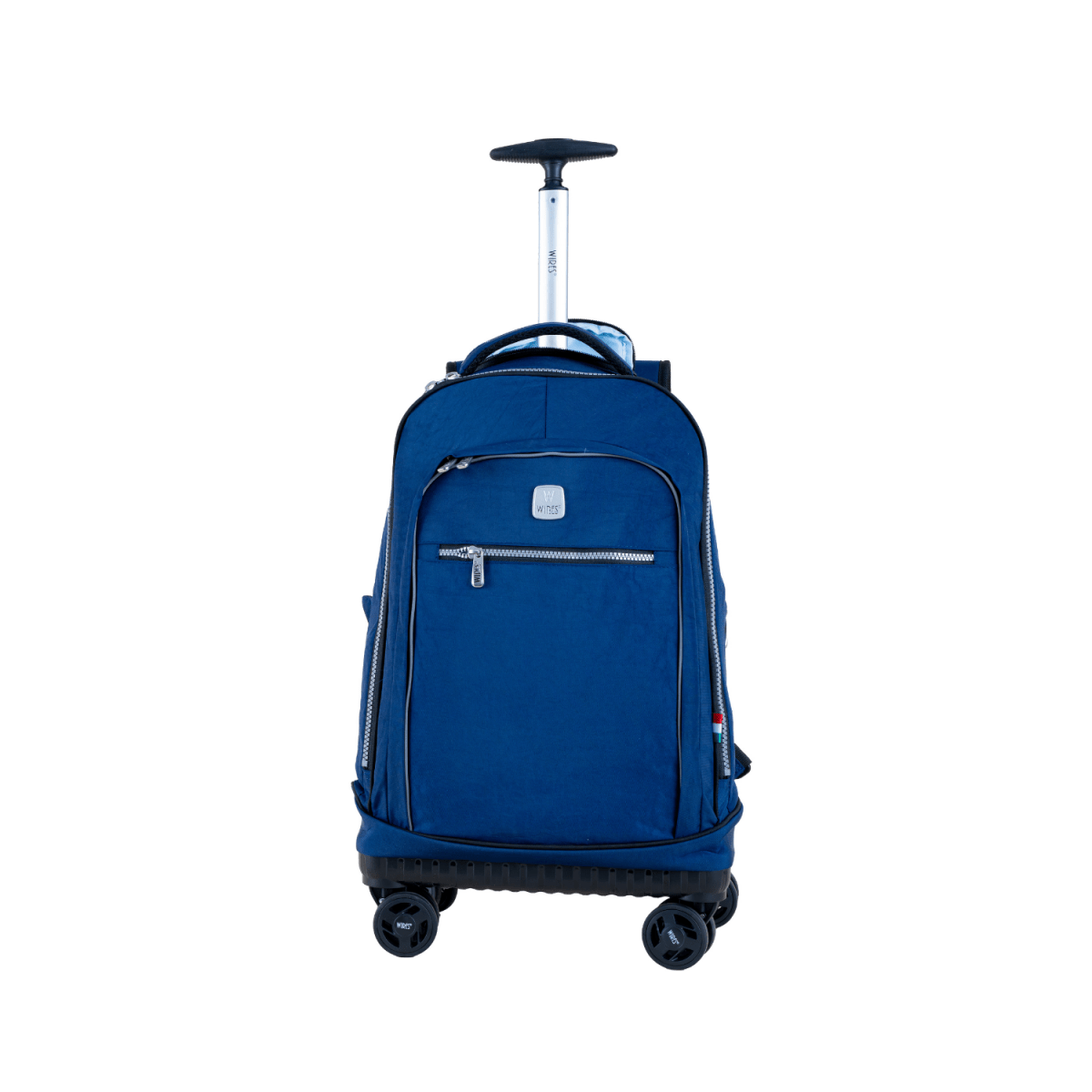 Navy 4 - Wheels School Backpack Trolley Set (Lunch bag & Pencil Case) - MOON - Back 2 School - Wires