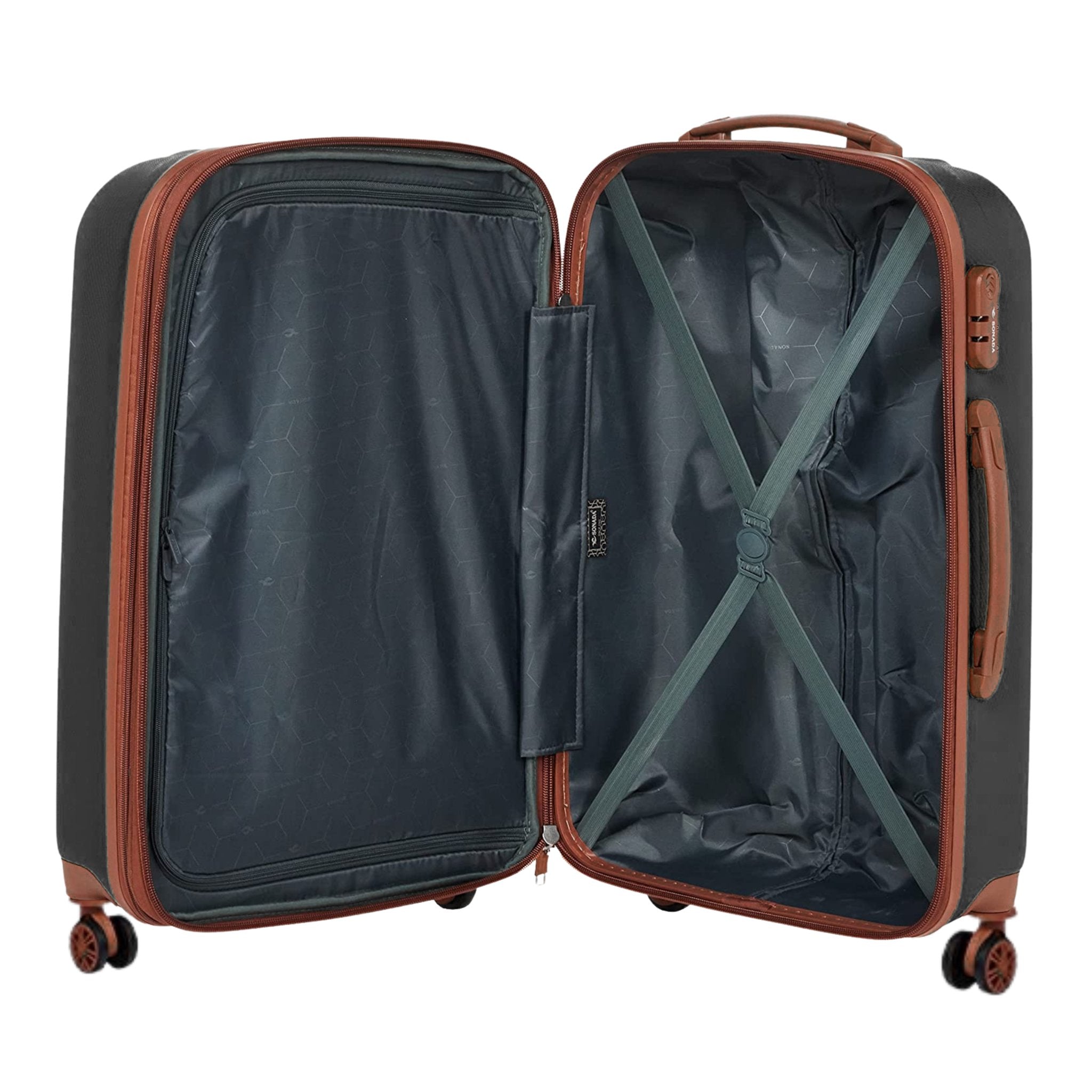 Upright Suitcases Trolley Set of 3 - Black