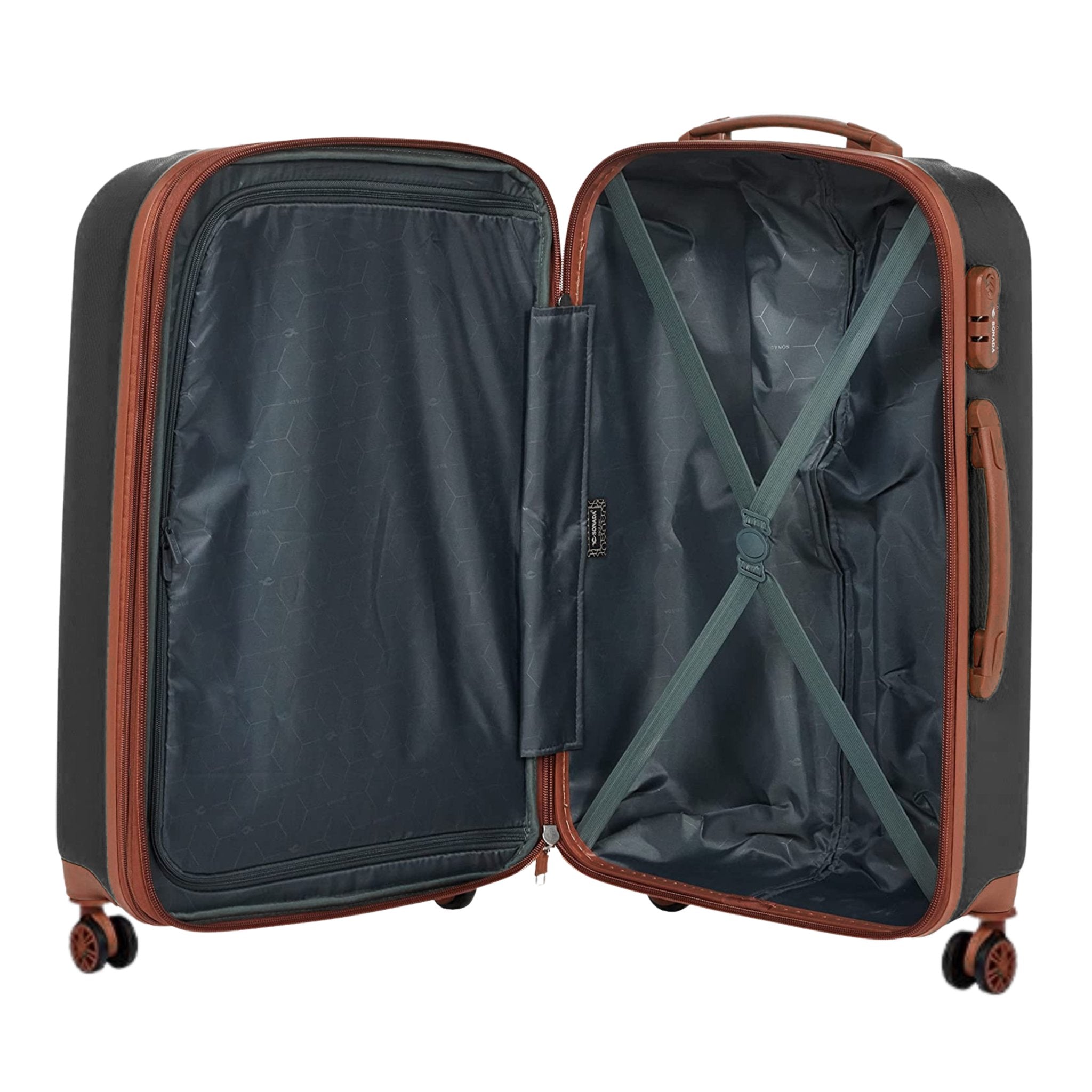 Sonada Upright Suitcases Trolley Set of 3 - Black