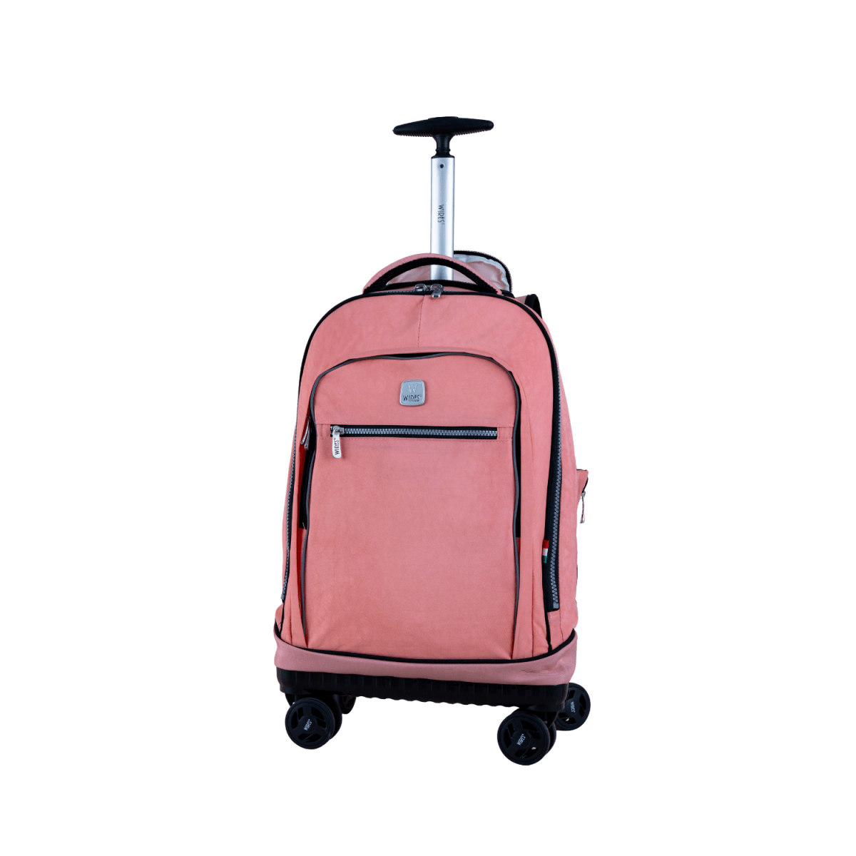 Orange 4 - Wheels School Backpack Trolley Set (Lunch bag & Pencil Case) - MOON - Back 2 School - Wires