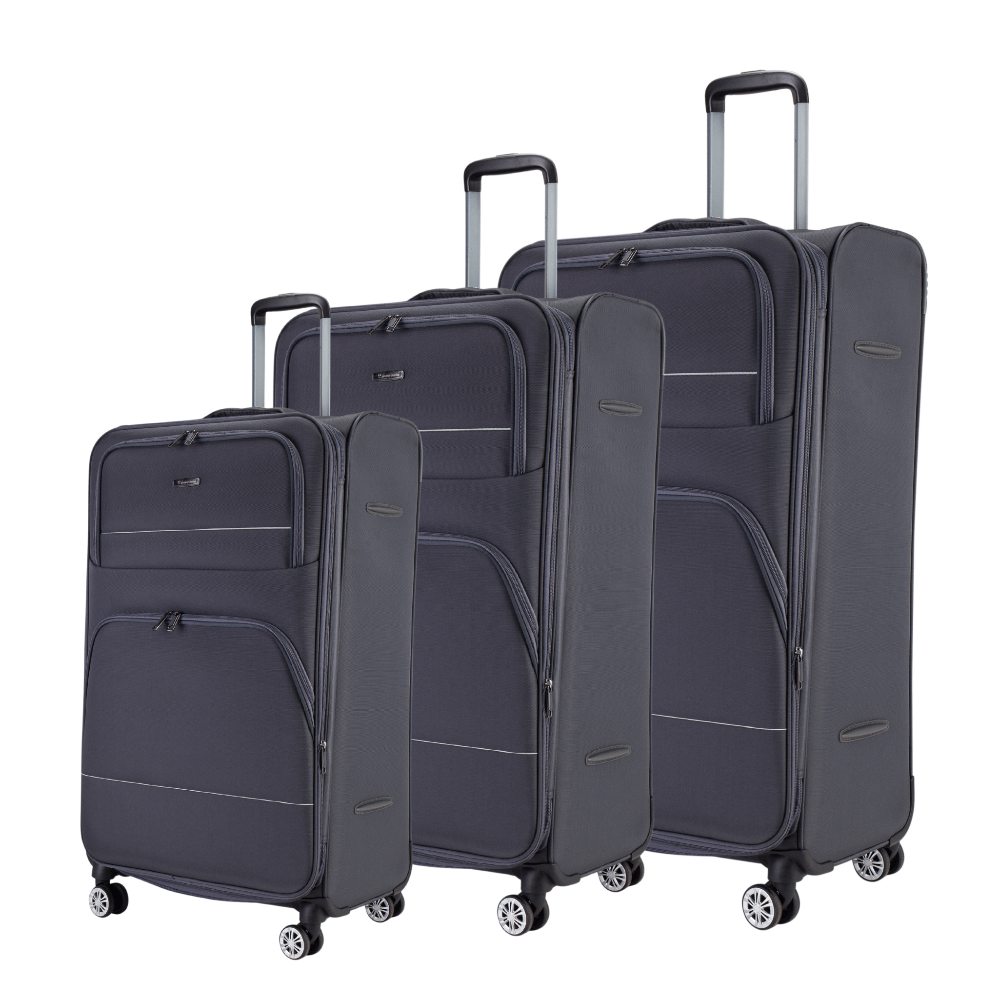 PC Softcase Trolley Set of 3 - Dark Grey - MOON - Luggage & Travel Accessories - Pierre Cardin