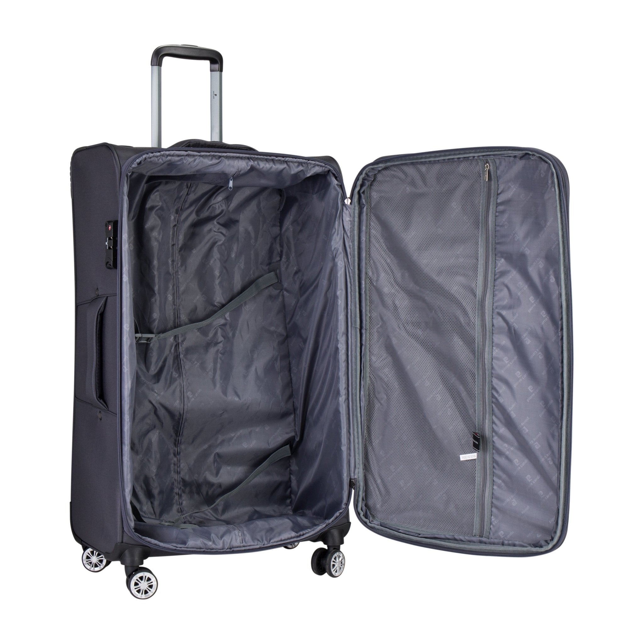 PC Softcase Trolley Set of 3 - Dark Grey - MOON - Luggage & Travel Accessories - Pierre Cardin