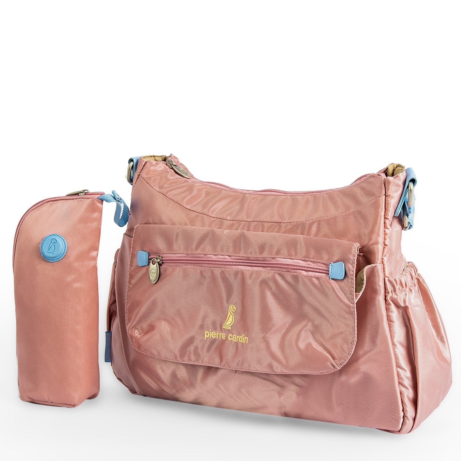 Pierre Cardin Baby Diaper Bag with Bottle Holder -Pink