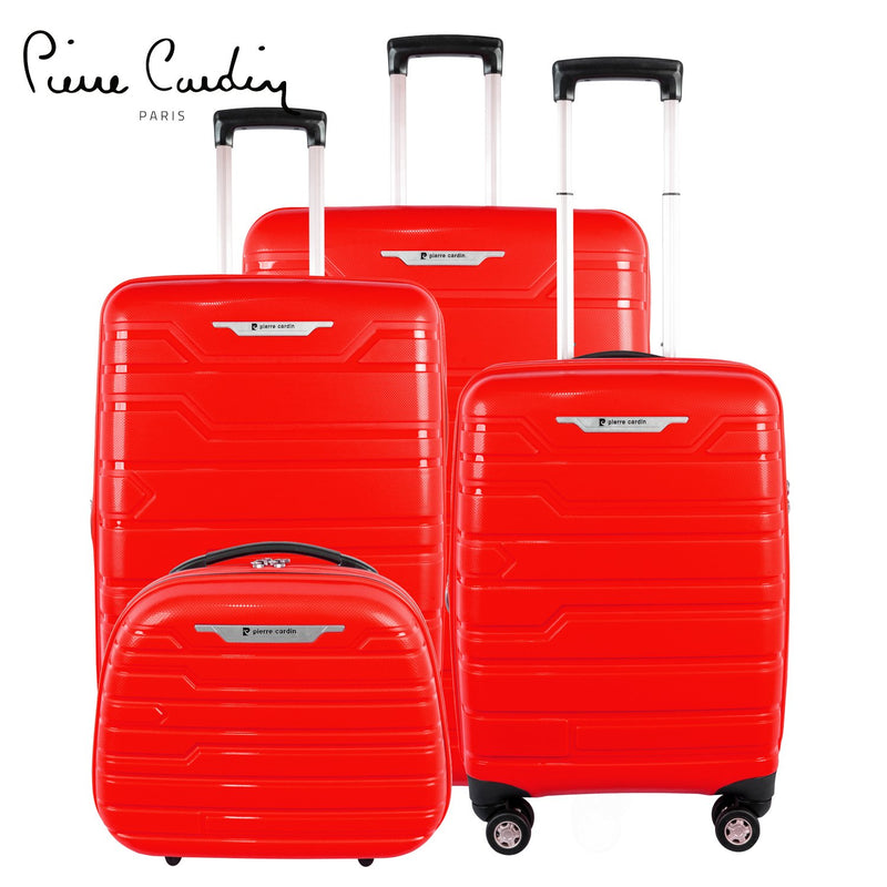 Pierre Cardin Hardcase Trolley Set of 4- Red PC86307 - MOON - Luggage & Travel Accessories - Pierre Cardin - Pierre Cardin Hardcase Trolley Set of 4- Red PC86307 - Red - Luggage - 1