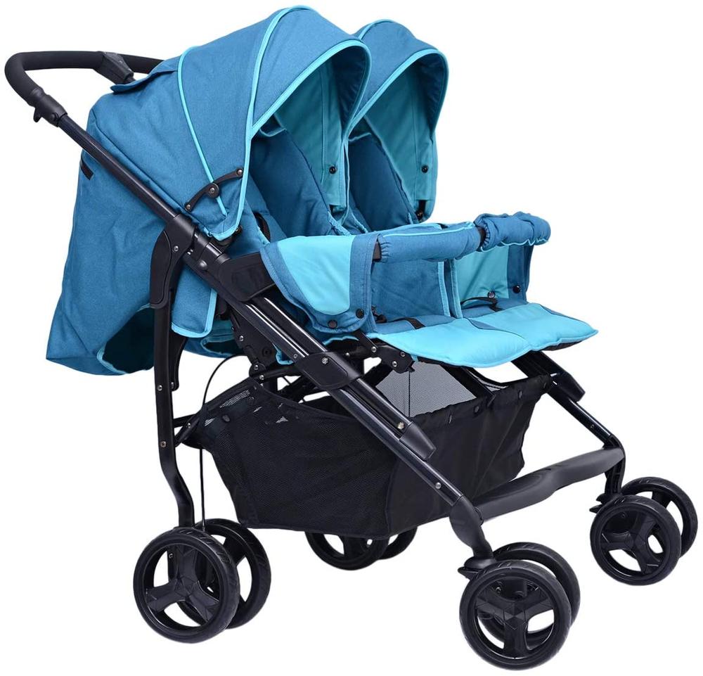 Pierre Cardin Side to Side Twin Baby Stroller Blue