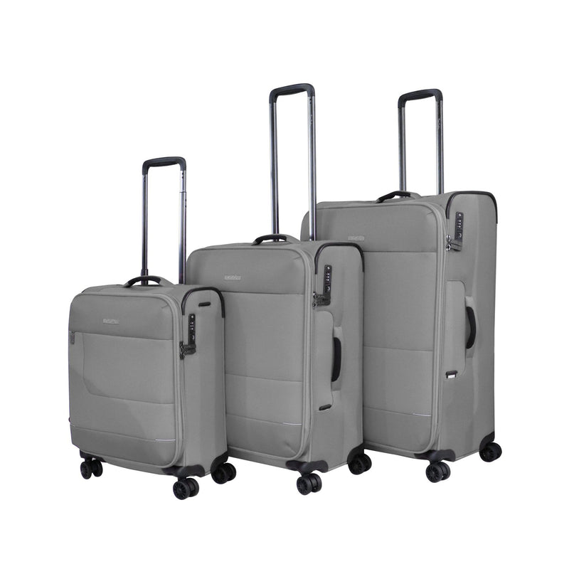Pierre Cardin Softcase Airlite Collection-Set Of 3 Black - MOON - Luggage & Travel Accessories - Pierre Cardin - Pierre Cardin Softcase Airlite Collection-Set Of 3 Black - Grey - Luggage set - 8