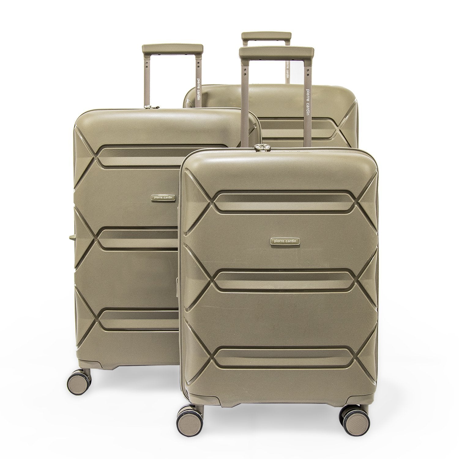 Pierre Cardin Trolley Set of 4 Suitcases Starlight With Free Beauty Case GreyBlue