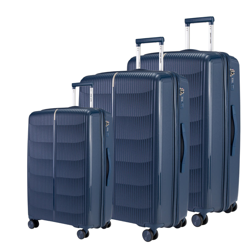Pierre Cardin Unbreakable PP Set Of 3 with Free Beauty Case-D.Grey - MOON - Luggage & Travel Accessories - Pierre Cardin - Pierre Cardin Unbreakable PP Set Of 3 with Free Beauty Case-D.Grey - Navy - Luggage set - 7