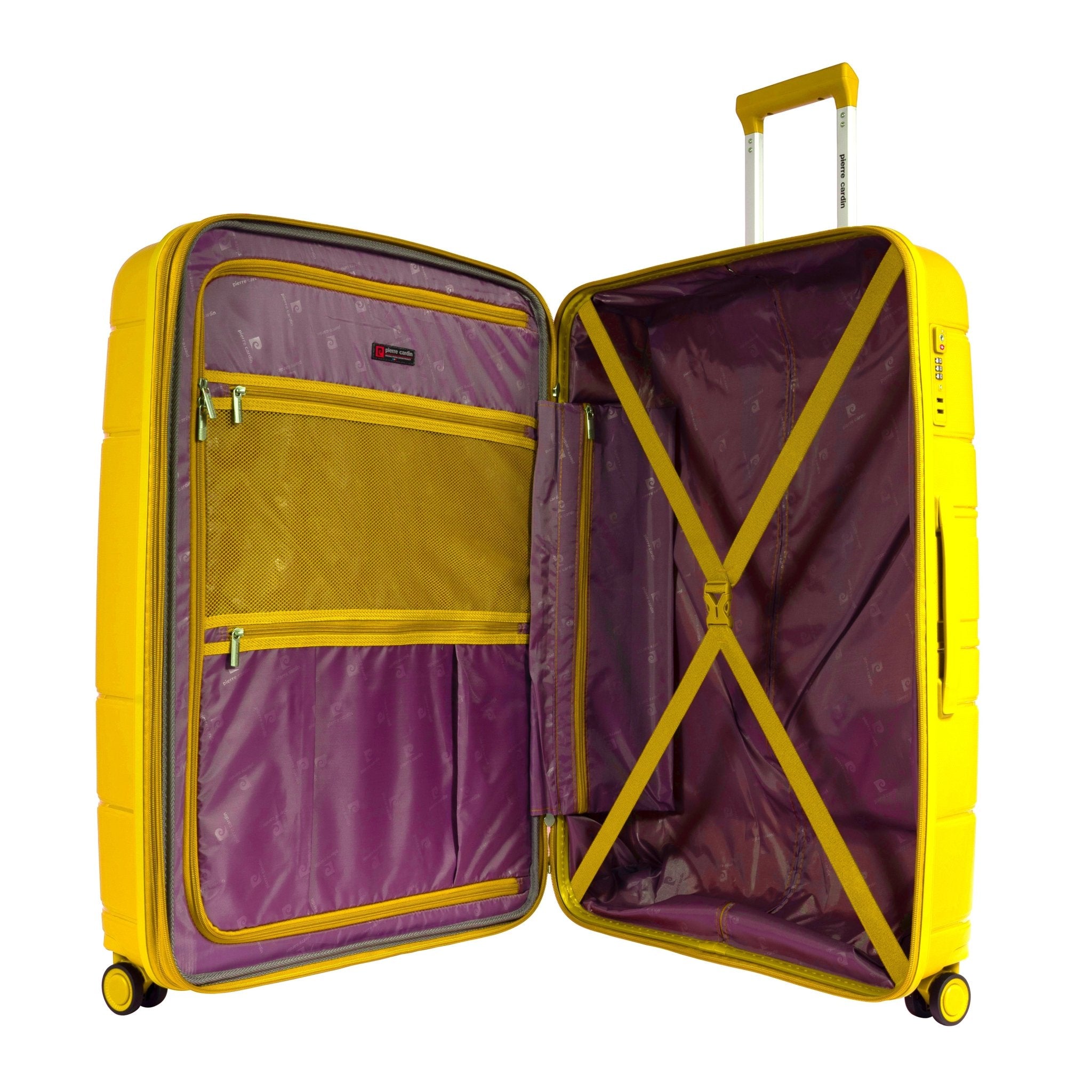 Pierre Cardin Upright Flexible/Hardcase Trolley Set of 4, Yellow - MOON - Luggage & Travel Accessories - Pierre Cardin - Pierre Cardin Upright Flexible/Hardcase Trolley Set of 4, Yellow - Luggage set - 5