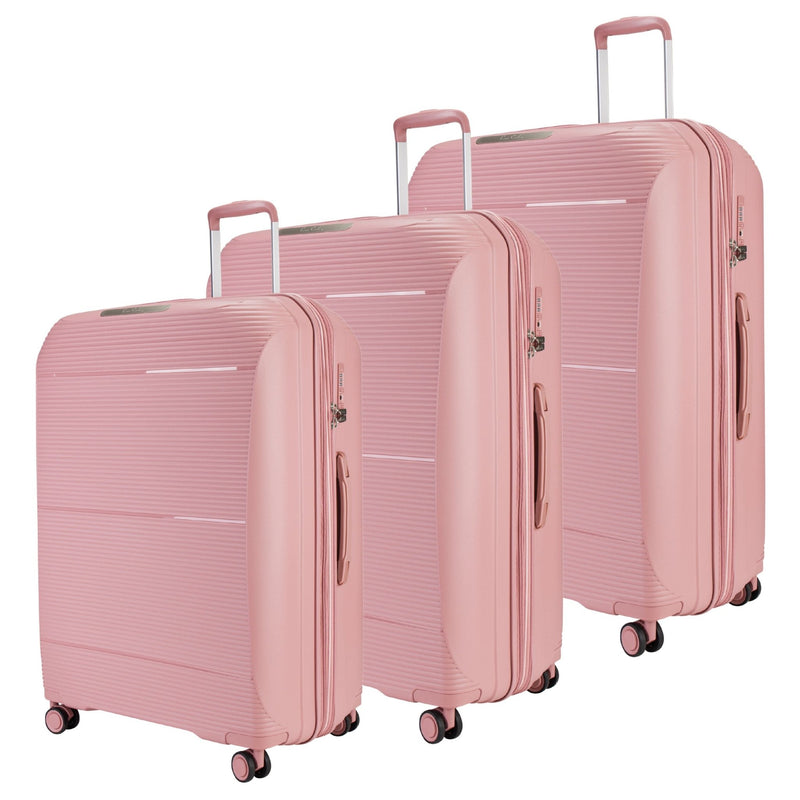 Pierre Cardin Vienna Collection,Unbreakable Set of 3 + Beauty Case - Navy - MOON - Luggage & Travel Accessories - Pierre Cardin - Pierre Cardin Vienna Collection,Unbreakable Set of 3 + Beauty Case - Navy - Pink - Luggage Set - 8