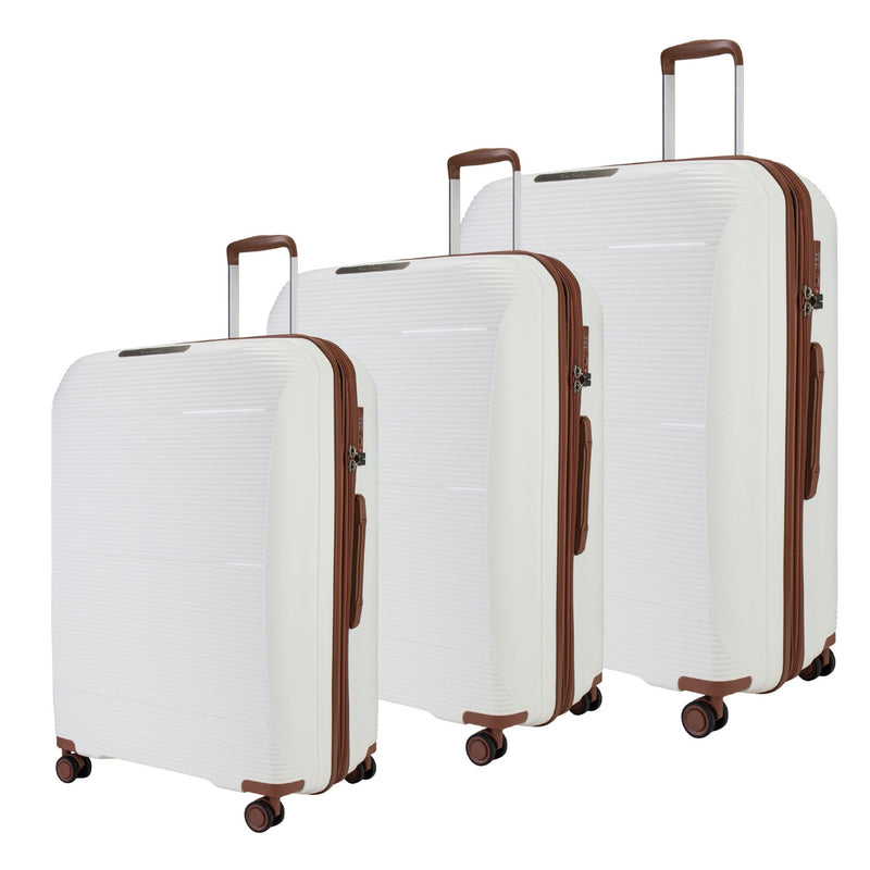 Pierre Cardin Vienna Collection,Unbreakable Set of 3 + Beauty Case - Navy - MOON - Luggage & Travel Accessories - Pierre Cardin - Pierre Cardin Vienna Collection,Unbreakable Set of 3 + Beauty Case - Navy - White - Luggage Set - 7