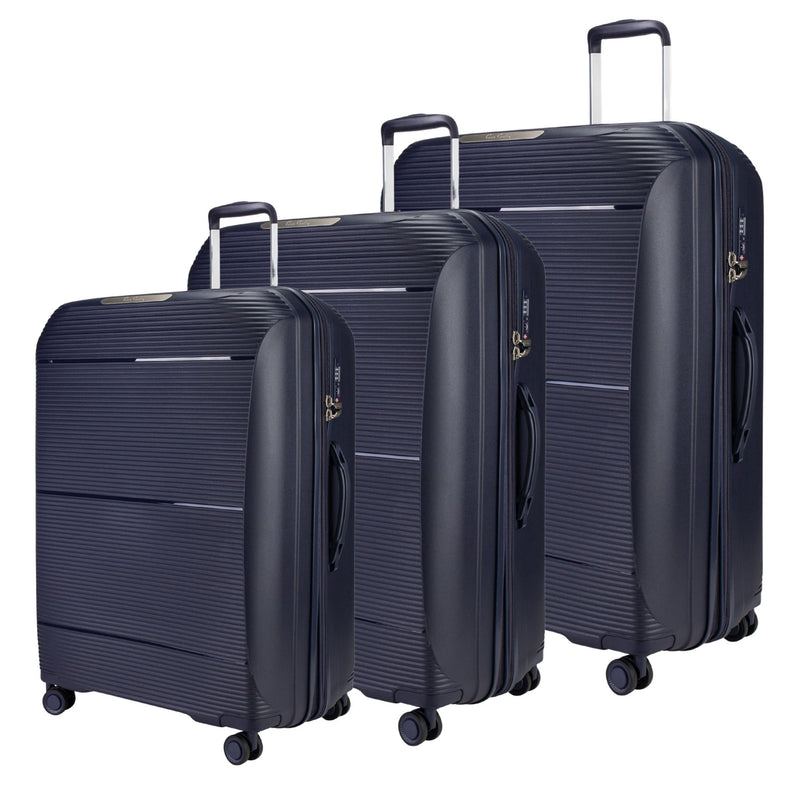 Pierre Cardin Vienna Collection,Unbreakable Set of 3 + Beauty Case - Rose Gold - MOON - Luggage & Travel Accessories - Pierre Cardin - Pierre Cardin Vienna Collection,Unbreakable Set of 3 + Beauty Case - Rose Gold - Navy - Luggage Set - 8