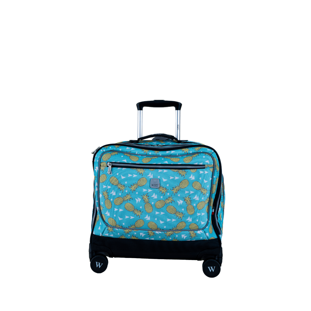 Pineapple 8 Wheels School Bag Trolley Set of 4(Lunch Bag & Pencil Case)+Lunch Box - MOON - Back 2 School - Wires