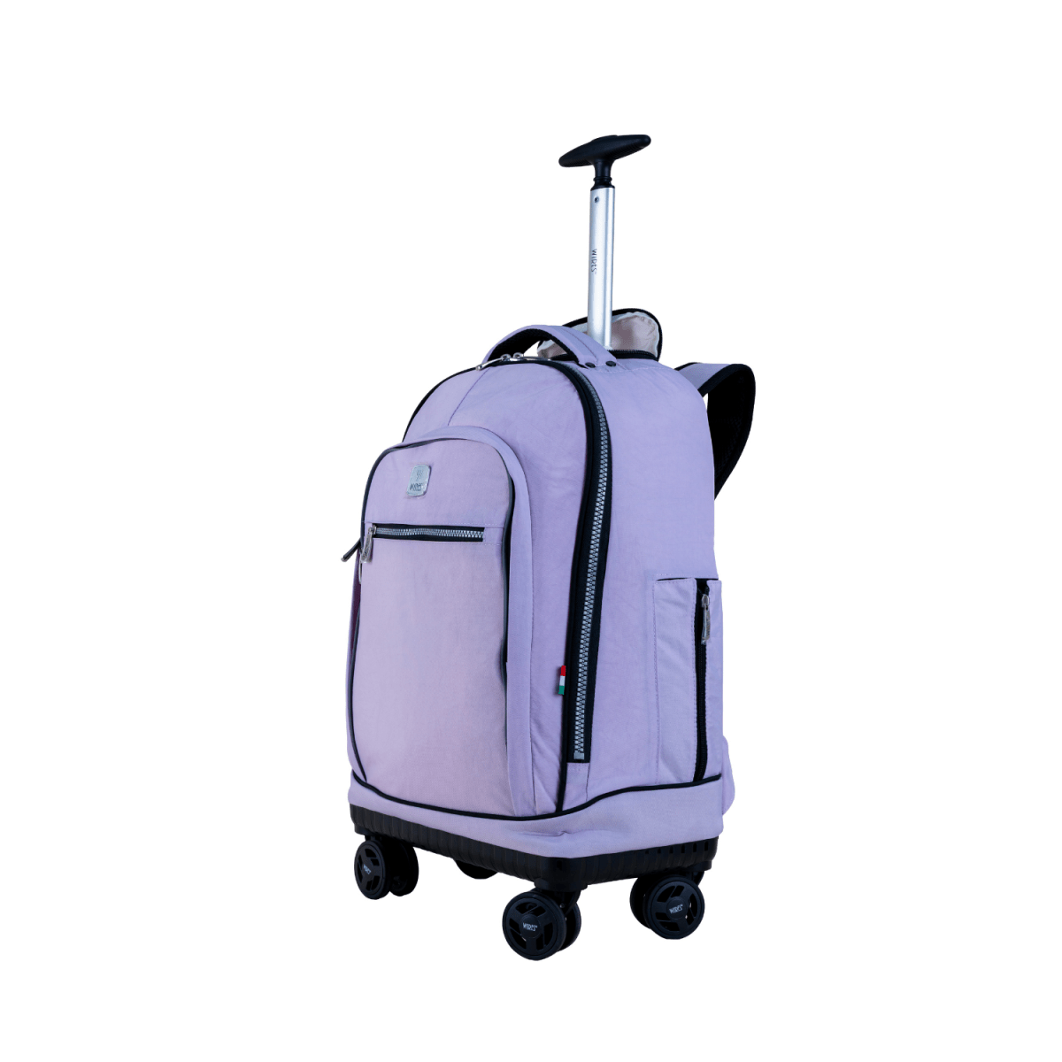 Purple 4 - Wheels School Backpack Trolley Set (Lunch bag & Pencil Case) - MOON - Back 2 School - Wires