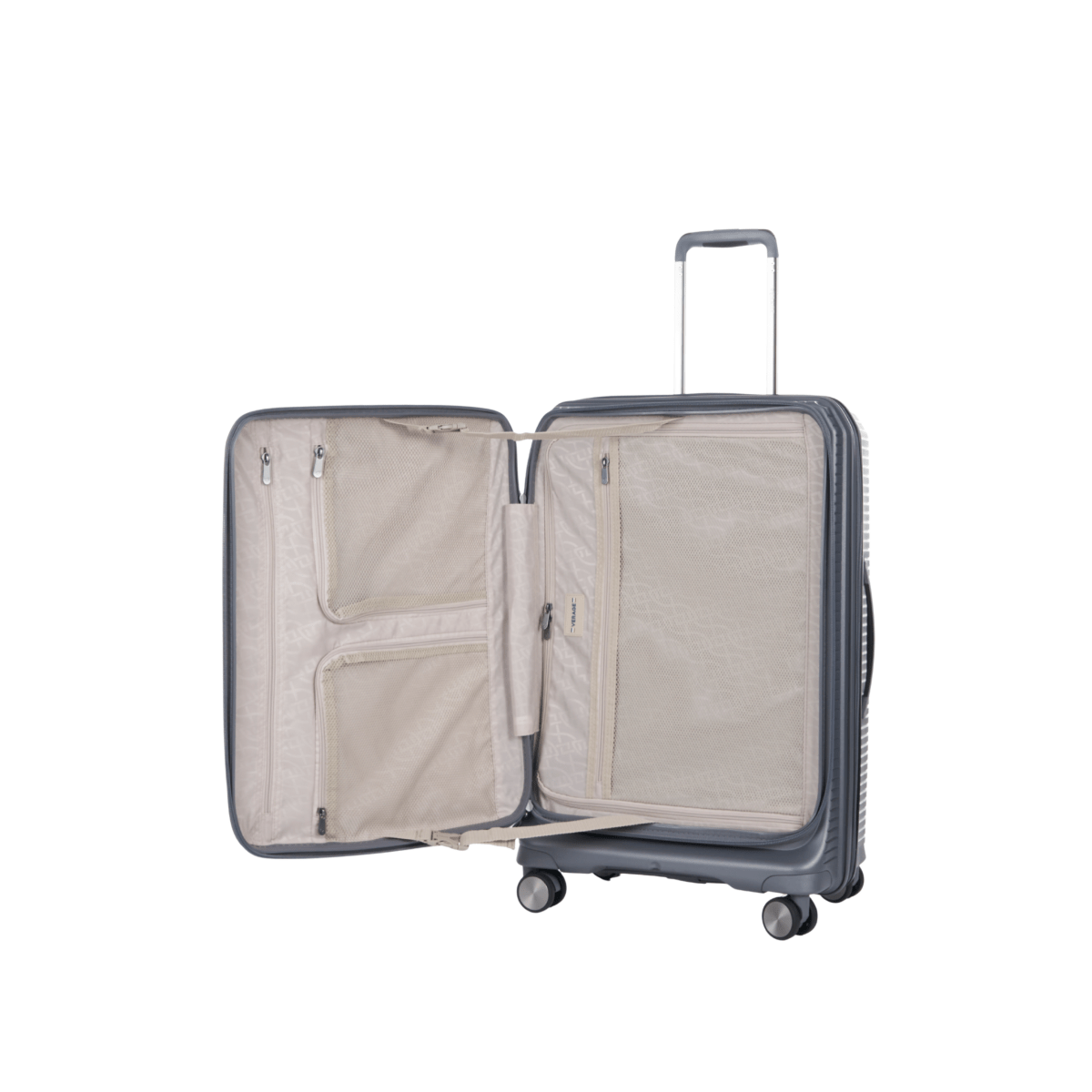 Rome Monti - Front Pocket Opening Suitcase Set of 3 Charcoal - MOON - Luggage & Travel Accessories - Verage