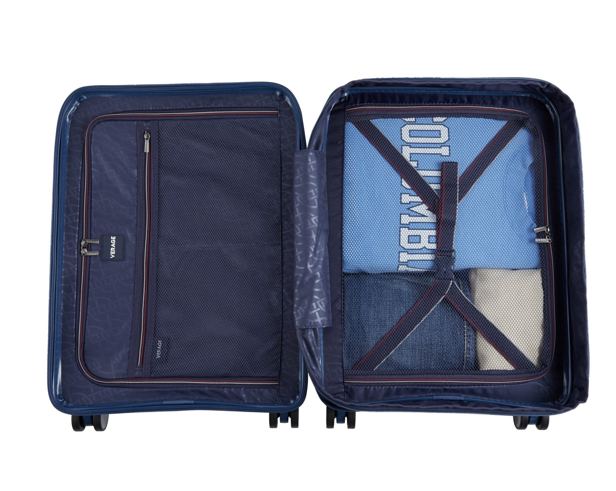 Rome Suitcase Carry on Front Pocket Polar Blue - MOON - Luggage & Travel Accessories - Verage