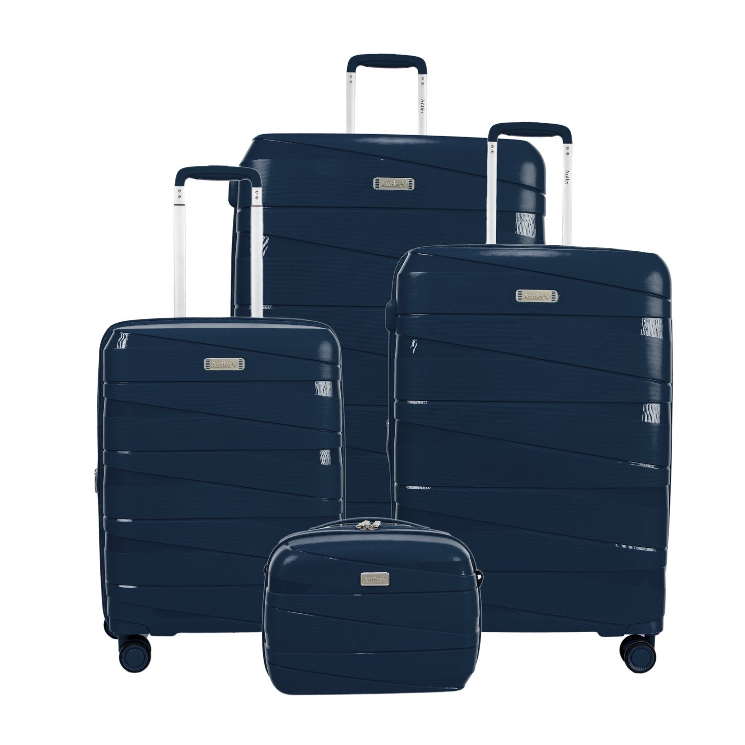 Antler Nova Unbreakable Set of 4 Suitcases, Grey Blue