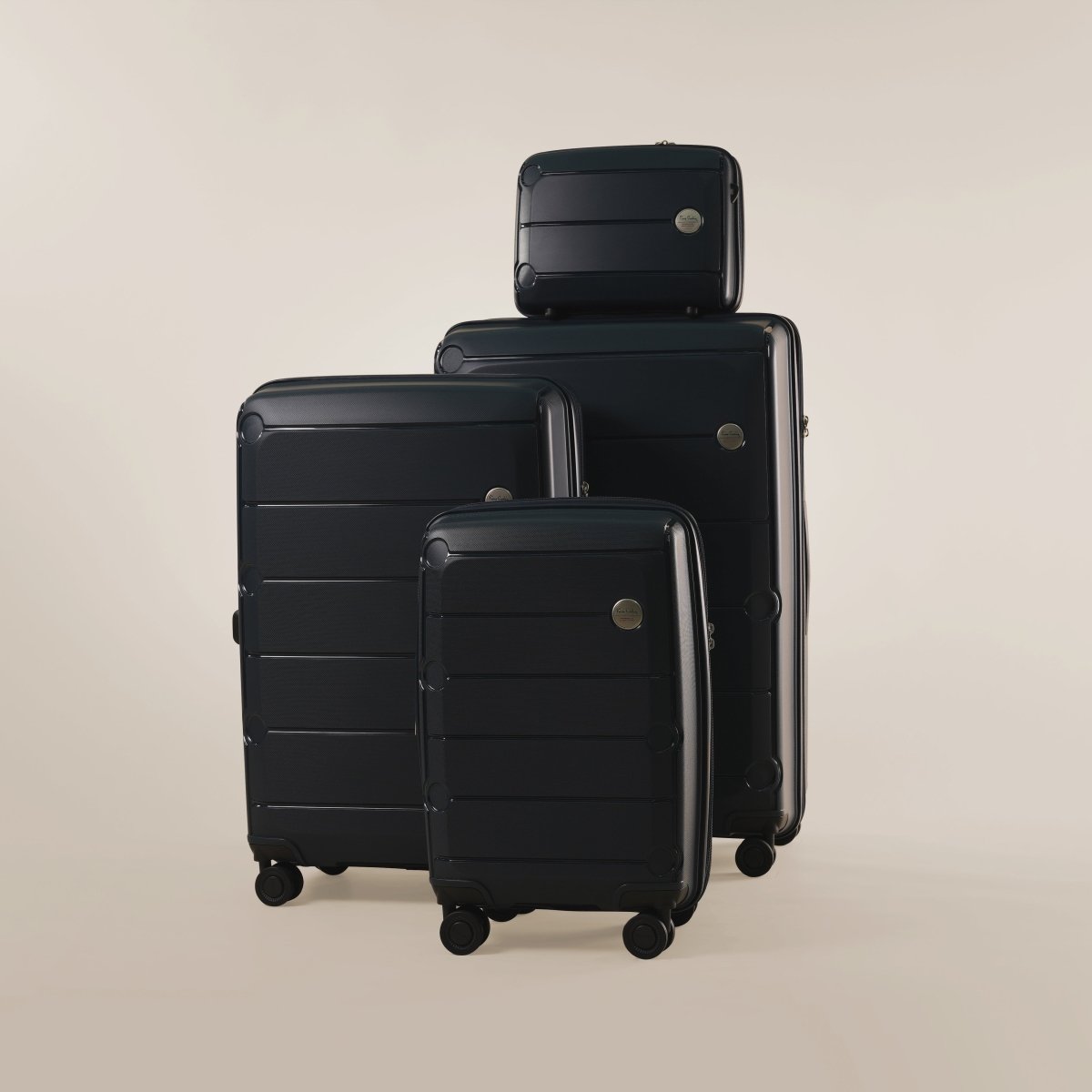 Signature Suitcase Trolley Set of 4, Black - MOON - Luggage & Travel Accessories - Pierre Cardin