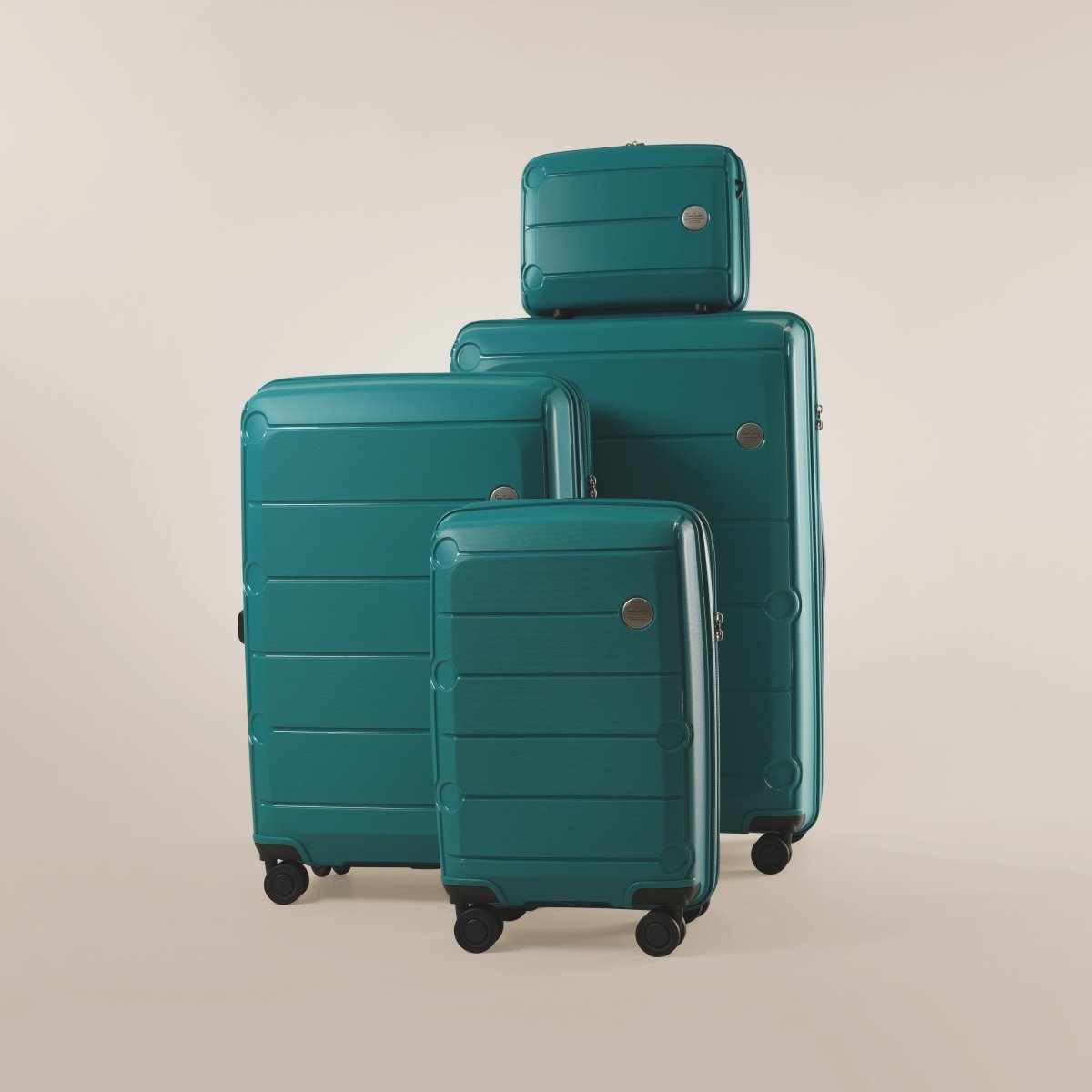 Signature Suitcase Trolley Set of 4, Teal - MOON - Luggage & Travel Accessories - Pierre Cardin