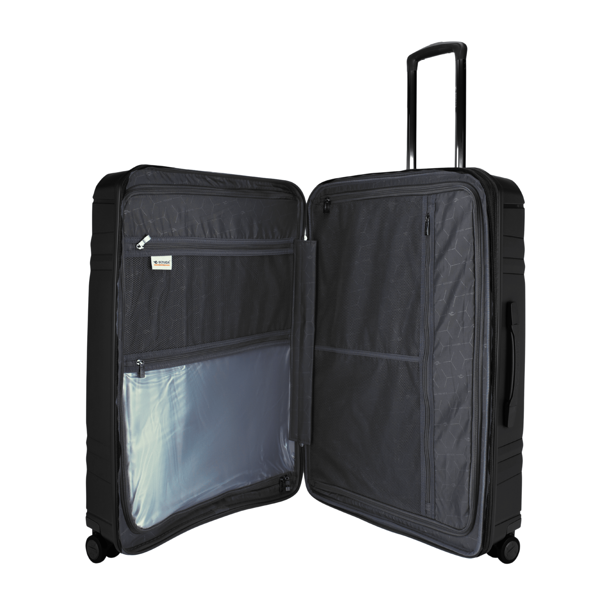 Sirius PP Hardcase Trolley Set of 4, Black - MOON - Luggage & Travel Accessories - Sonada