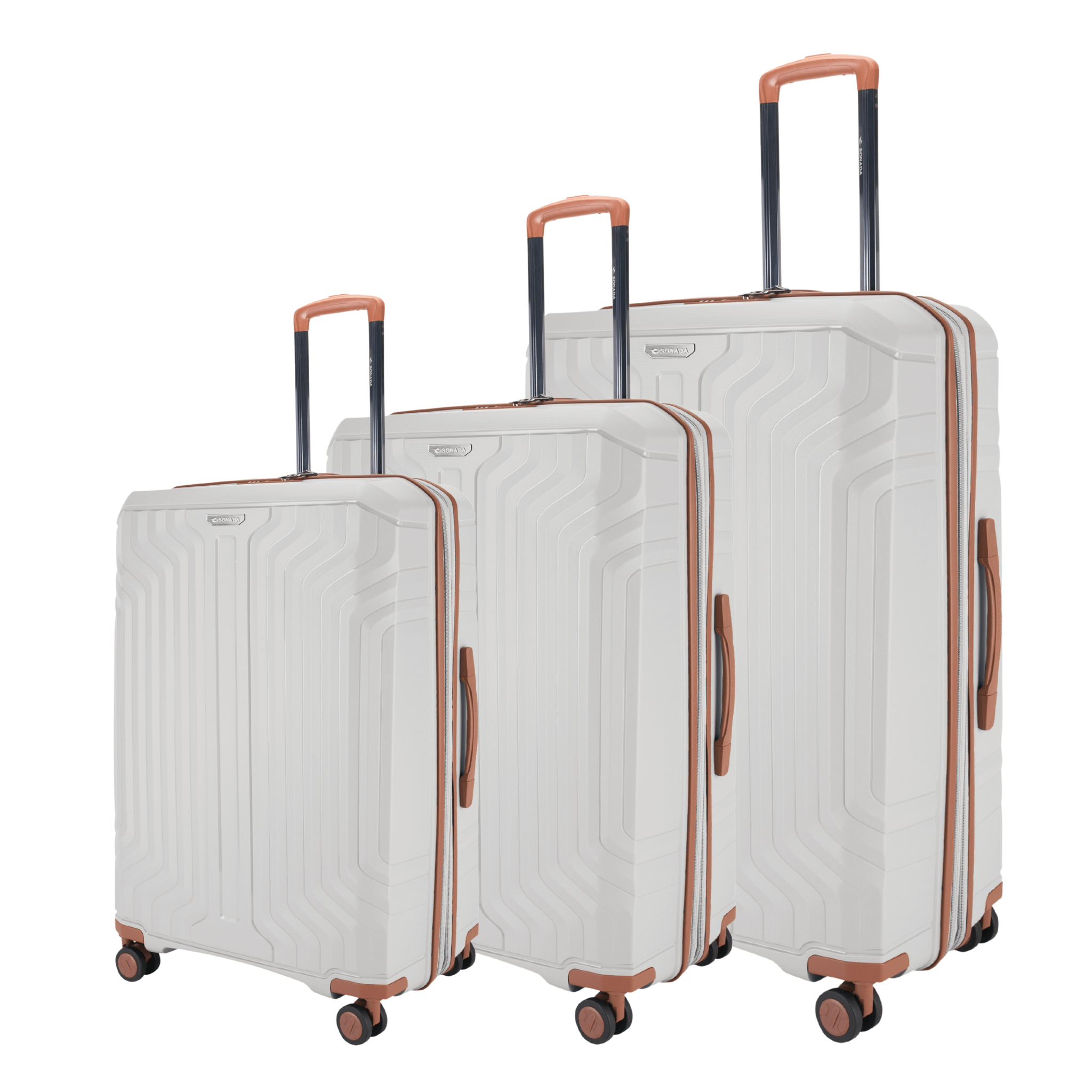 Sirius PP Hardcase Trolley Set of 4, Nature White - MOON - Luggage & Travel Accessories - Sonada