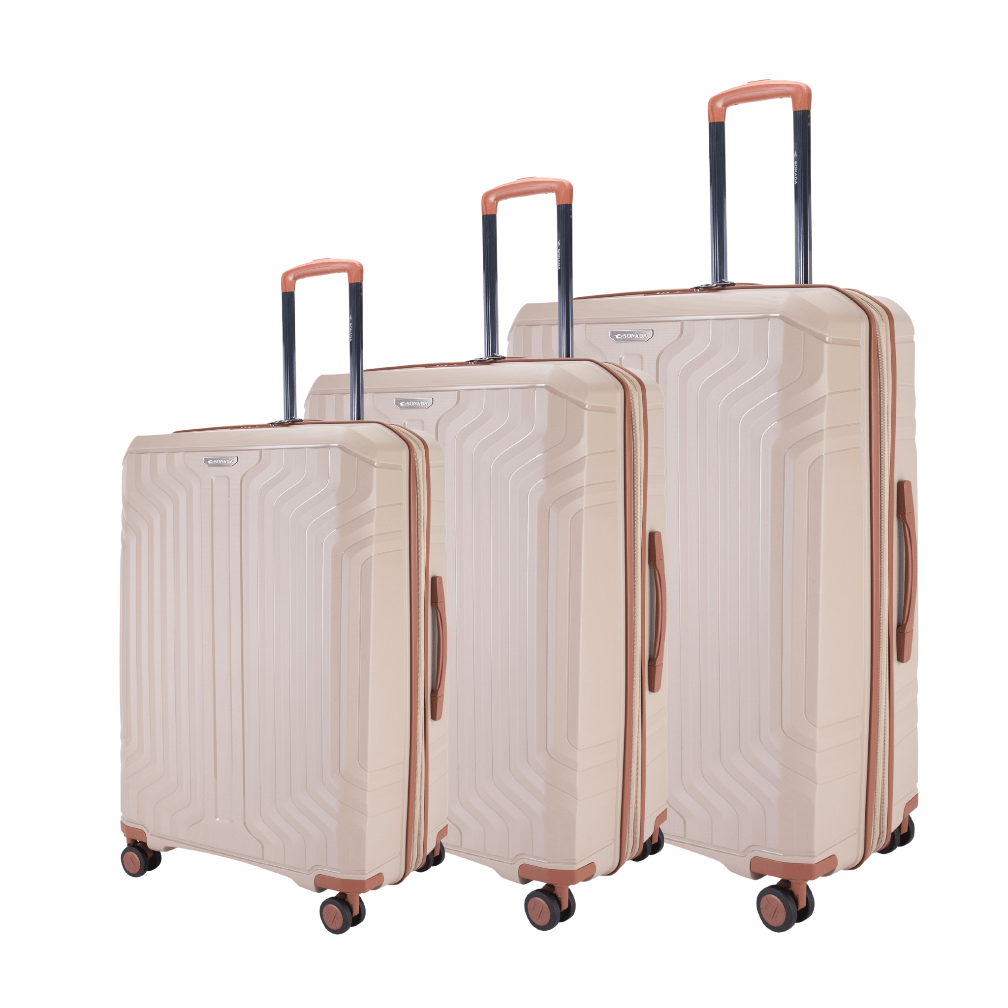 Sirius PP Hardcase Trolley Set of 4, Nature White - MOON - Luggage & Travel Accessories - Sonada