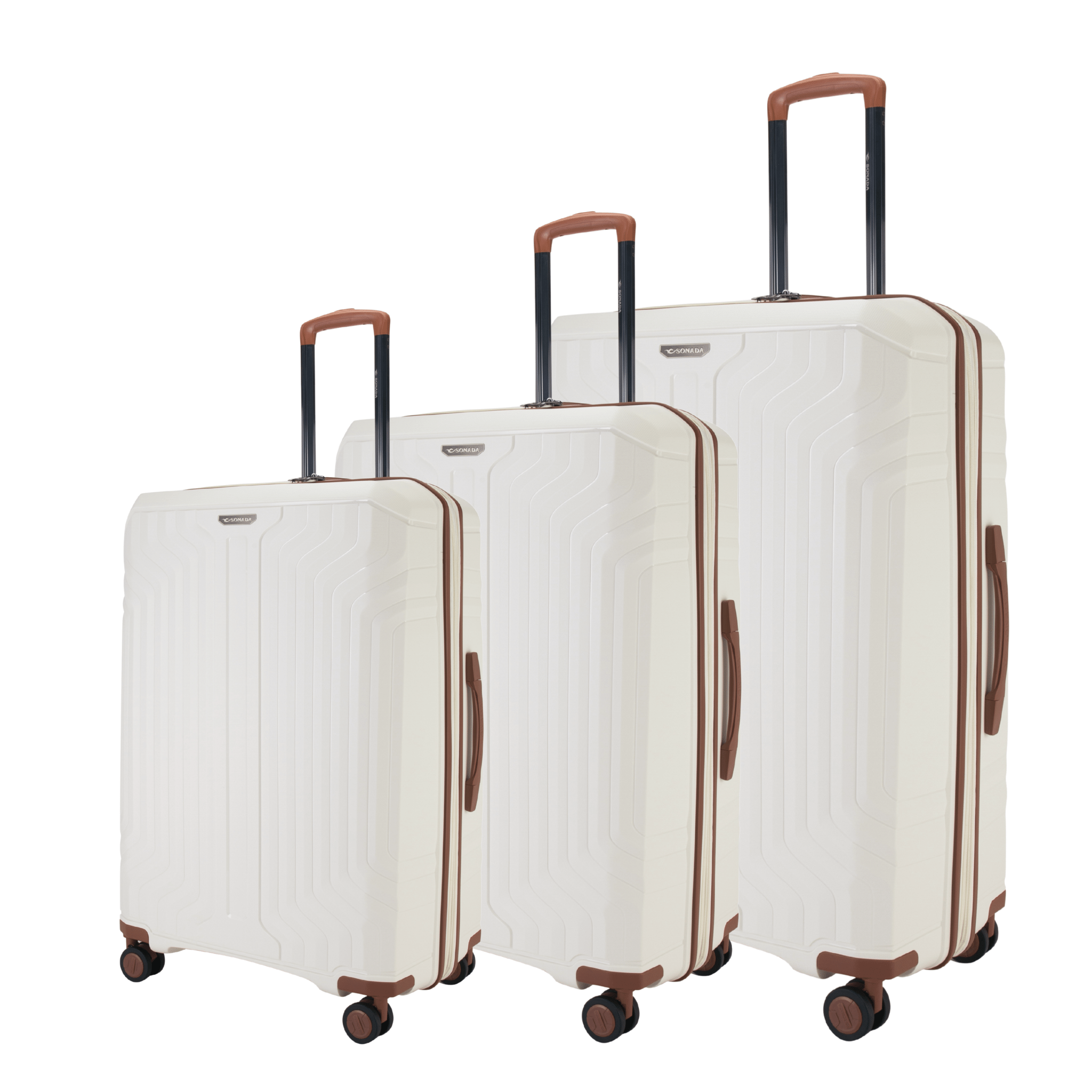 Sirius PP Hardcase Trolley Set of 4, Nature White - MOON - Luggage & Travel Accessories - Sonada