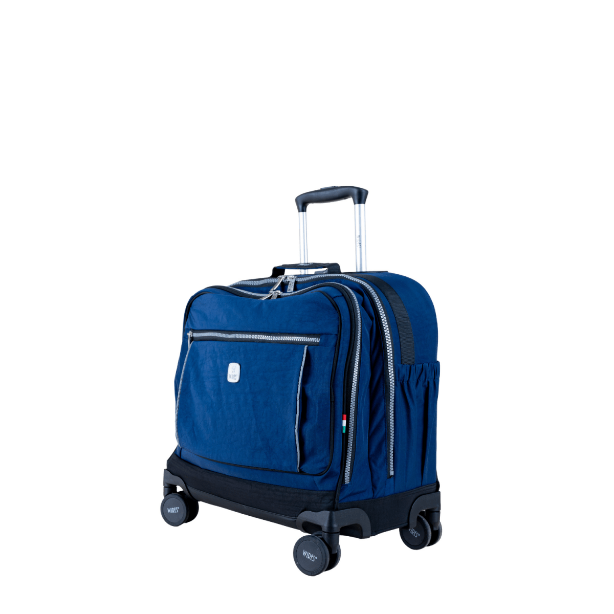 Solid Navy 8 Wheels School Bag Trolley Set of 4(Lunch Bag & Pencil Case)+Lunch Box - MOON - Back 2 School - Wires