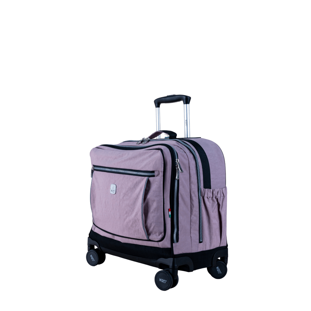 Solid Pink 8 Wheels School Bag Trolley Set of 4(Lunch Bag & Pencil Case)+Lunch Box - MOON - Back 2 School - Wires