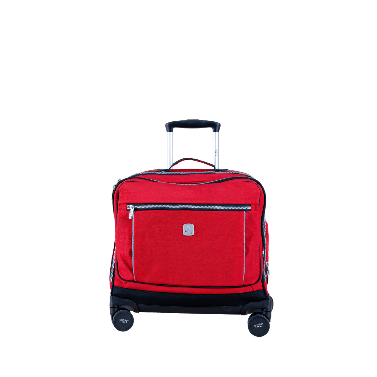 Solid Red 8 Wheels School Bag Trolley Set of 4(Lunch Bag & Pencil Case)+Lunch Box - MOON - Back 2 School - Wires