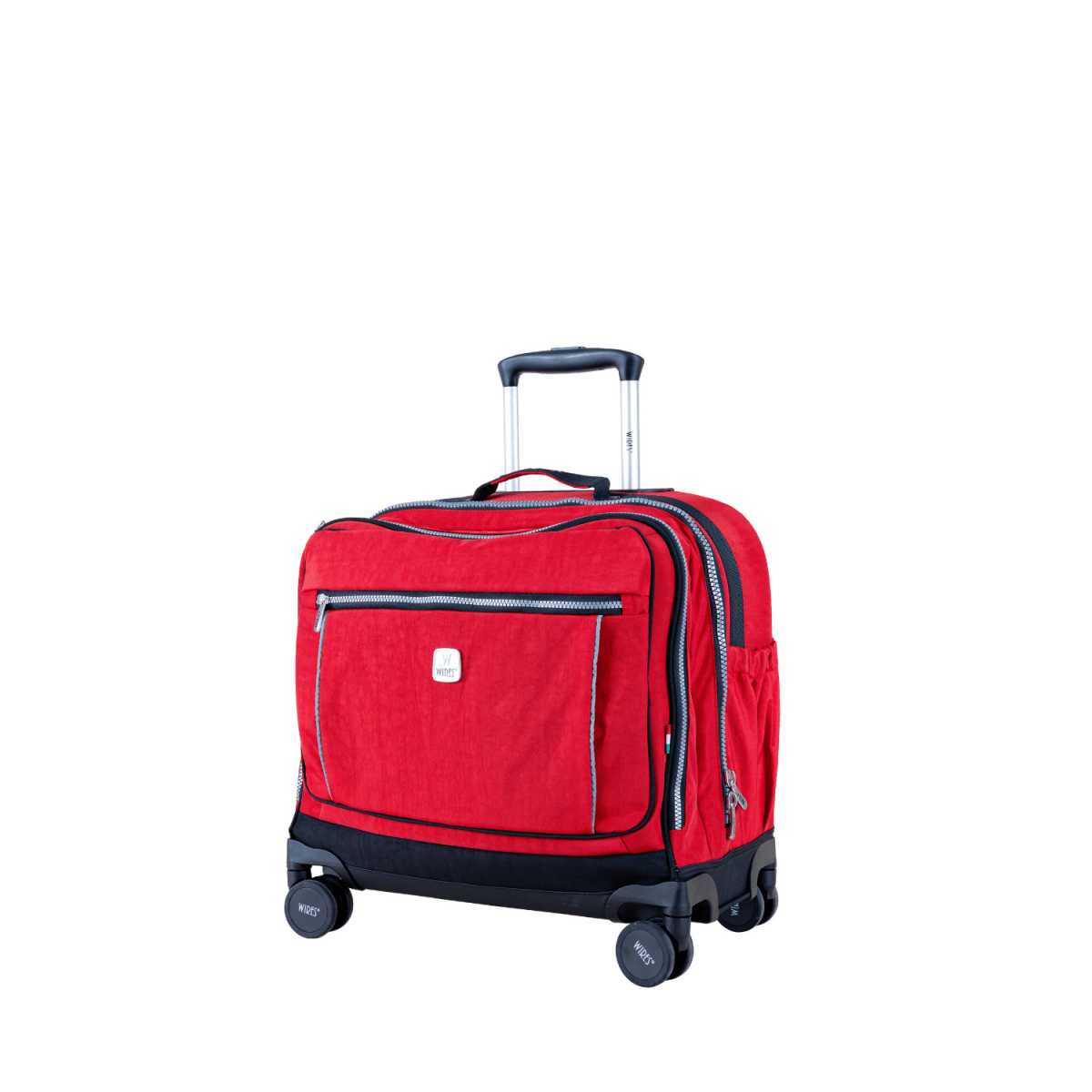 Solid Red 8 Wheels School Bag Trolley Set of 4(Lunch Bag & Pencil Case)+Lunch Box - MOON - Back 2 School - Wires