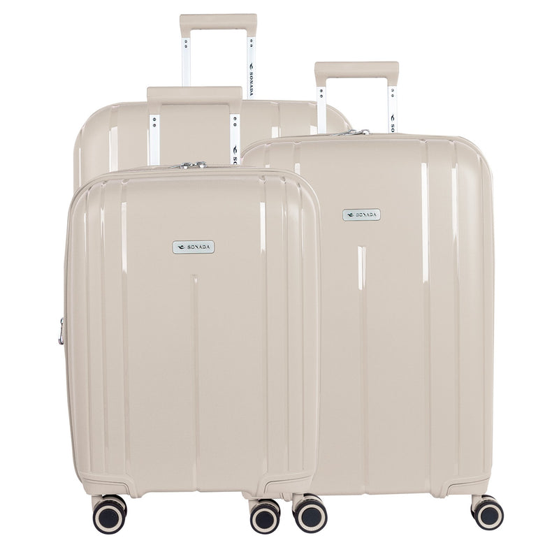 Sonada Cape Town Collection Trolley Set of 3 + Free Beauty Case, Black - MOON - Luggage & Travel Accessories - Sonada - Sonada Cape Town Collection Trolley Set of 3 + Free Beauty Case, Black - Nature White - Luggage - 14
