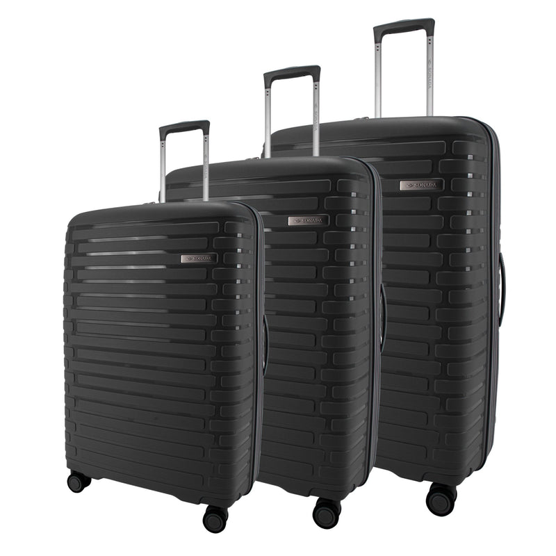 Sonada Meteor Collection,Unbreakable Set of 3 + Beauty Case - Black - MOON - Luggage & Travel Accessories - Sonada - Sonada Meteor Collection,Unbreakable Set of 3 + Beauty Case - Black - Black - Luggage set - 1