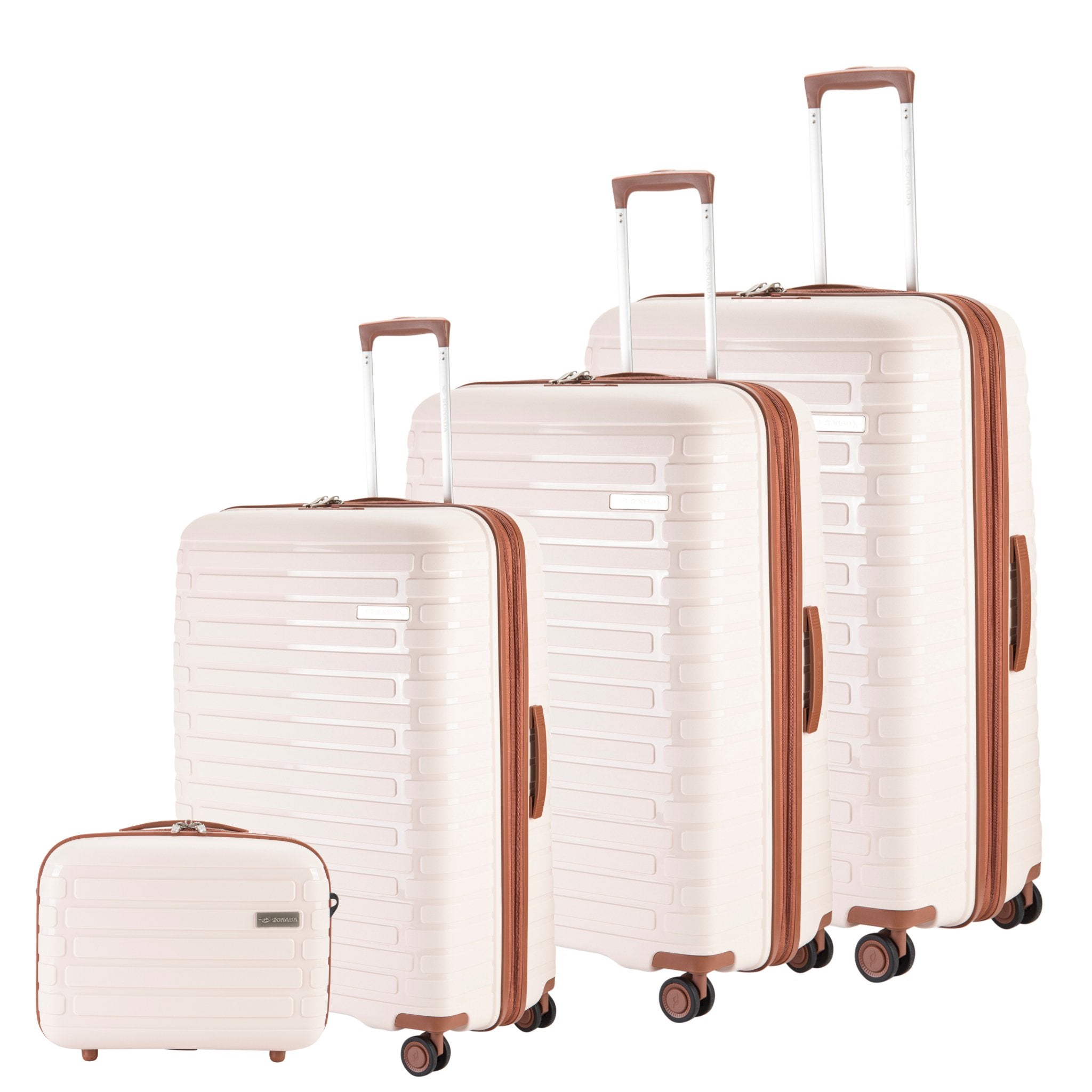 Sonada Meteor Collection,Unbreakable Set of 3 + Beauty Case - Dark Grey - MOON - Luggage & Travel Accessories - Sonada - Sonada Meteor Collection,Unbreakable Set of 3 + Beauty Case - Dark Grey - Pink - Luggage set - 6