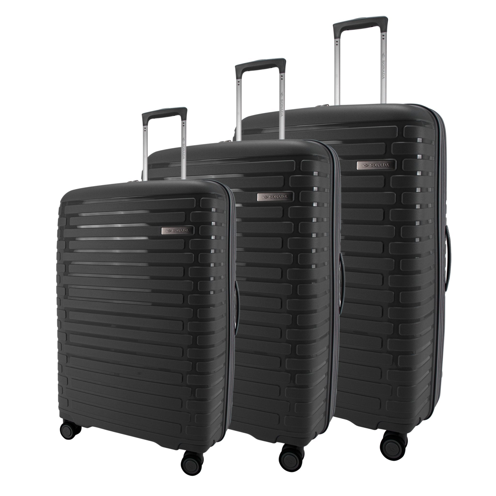 Sonada Meteor Collection,Unbreakable Set of 3 + Beauty Case - Dark Grey - MOON - Luggage & Travel Accessories - Sonada - Sonada Meteor Collection,Unbreakable Set of 3 + Beauty Case - Dark Grey - Black - Luggage set - 8