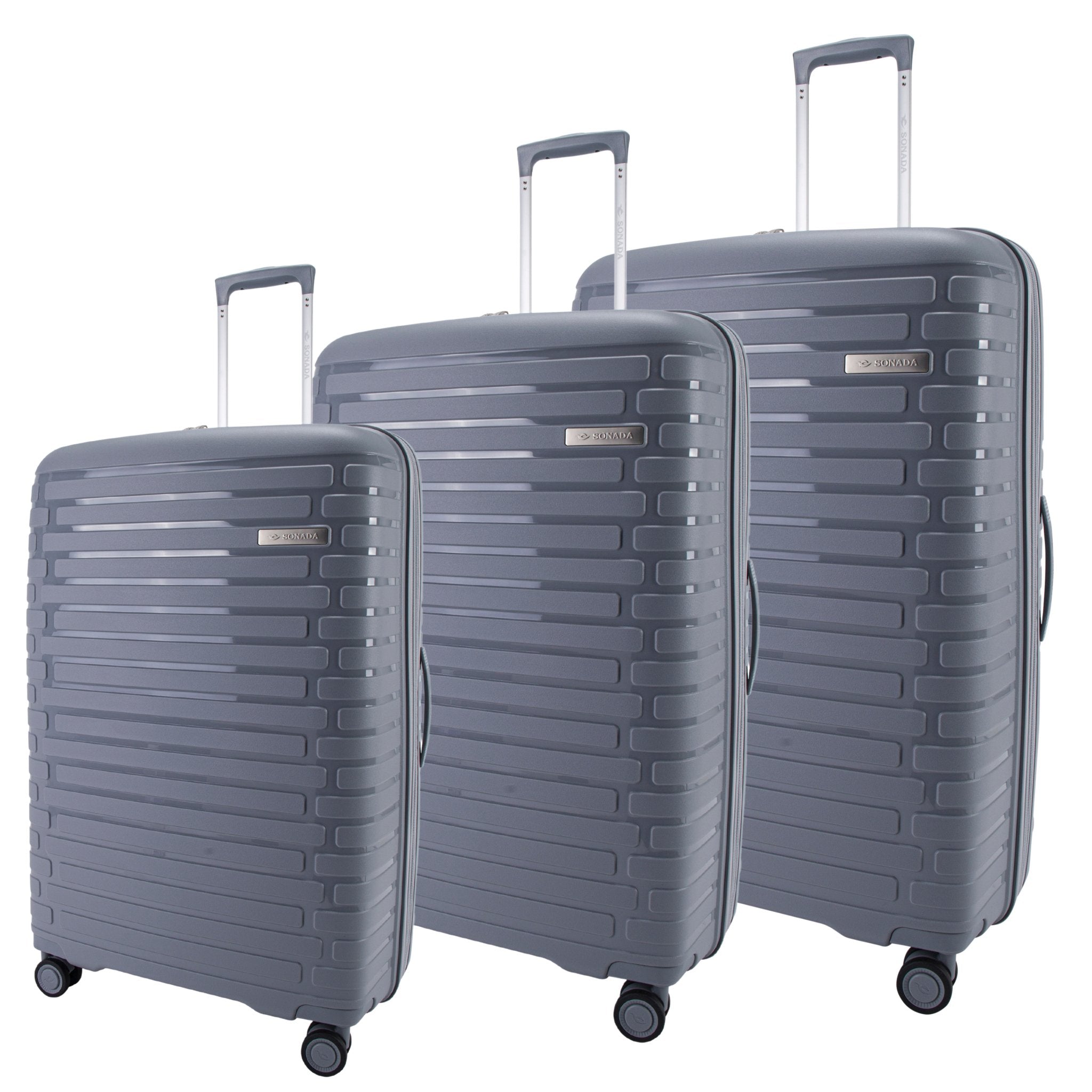 Sonada Meteor Collection,Unbreakable Set of 3 + Beauty Case - Dark Grey - MOON - Luggage & Travel Accessories - Sonada - Sonada Meteor Collection,Unbreakable Set of 3 + Beauty Case - Dark Grey - Grey - Luggage set - 1