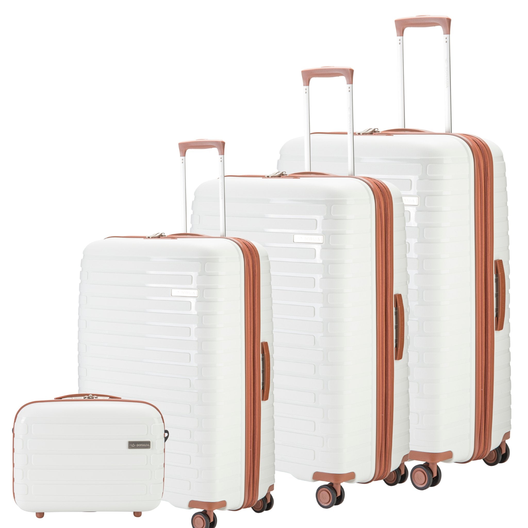 Sonada Meteor Collection,Unbreakable Set of 3 + Beauty Case - Dark Grey - MOON - Luggage & Travel Accessories - Sonada - Sonada Meteor Collection,Unbreakable Set of 3 + Beauty Case - Dark Grey - White - Luggage set - 10