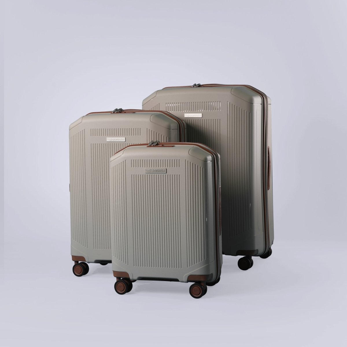 Sonada Milan Suitcases Trolley Set of 3 - Silver - MOON - Luggage & Travel Accessories - Sonada